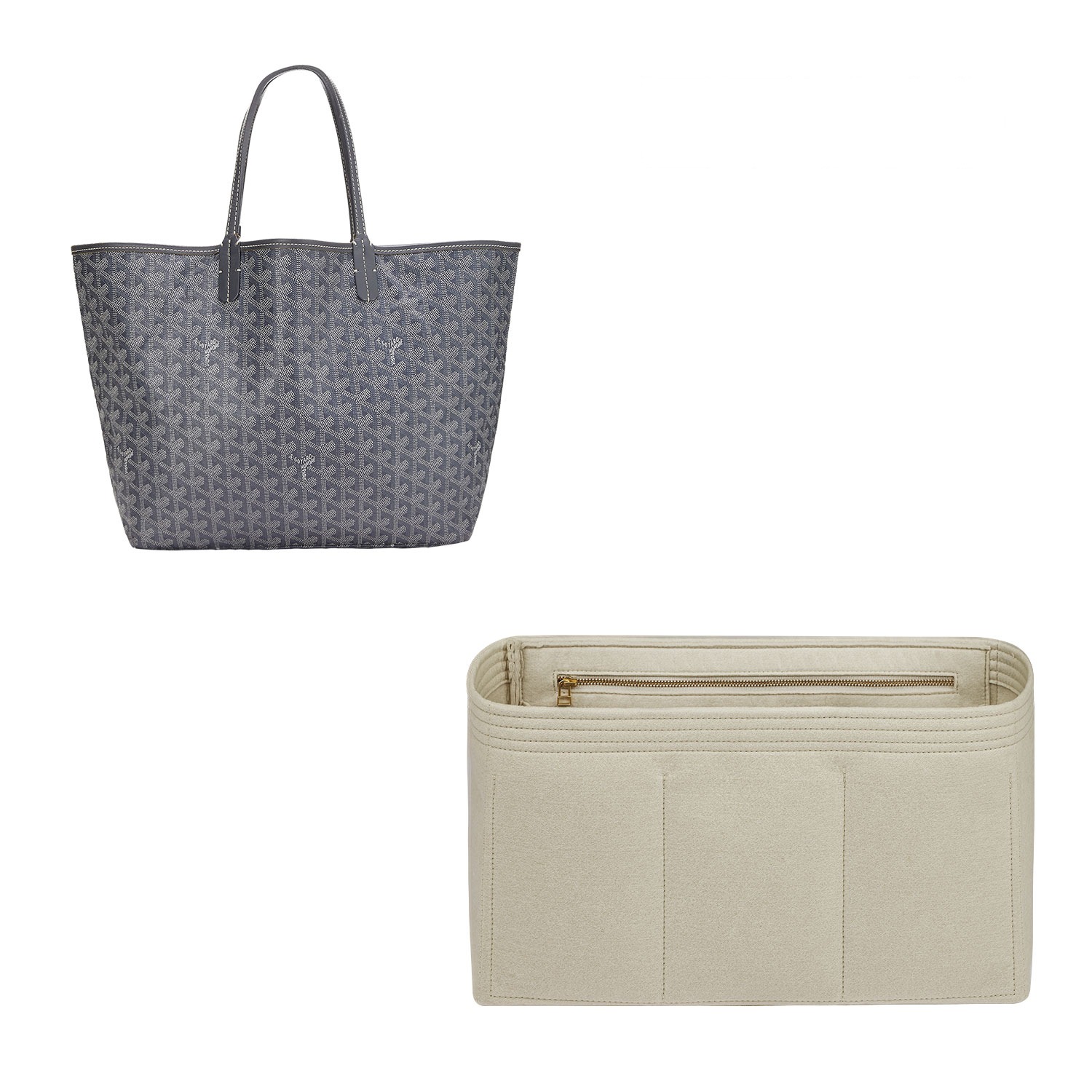 Taschenorganizer für Goyard Saint Louis PM / GM – 8 Fächer, YKK-Reißverschluss, Premium-Filz