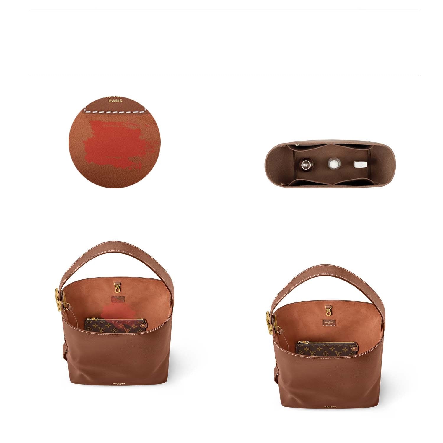 Taschenorganizer für LV Low Key Hobo PM / MM – 5 Fächer, YKK-Reißverschluss product image 4