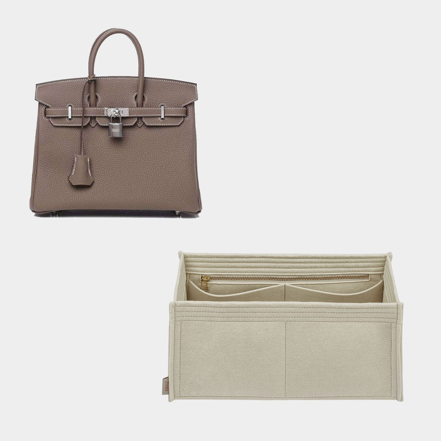 Handtaschen-Organizer für Hermes Birkin 25 / 30 / 35 / 40 – 5-taschendiger Filzeinsatz product image 12