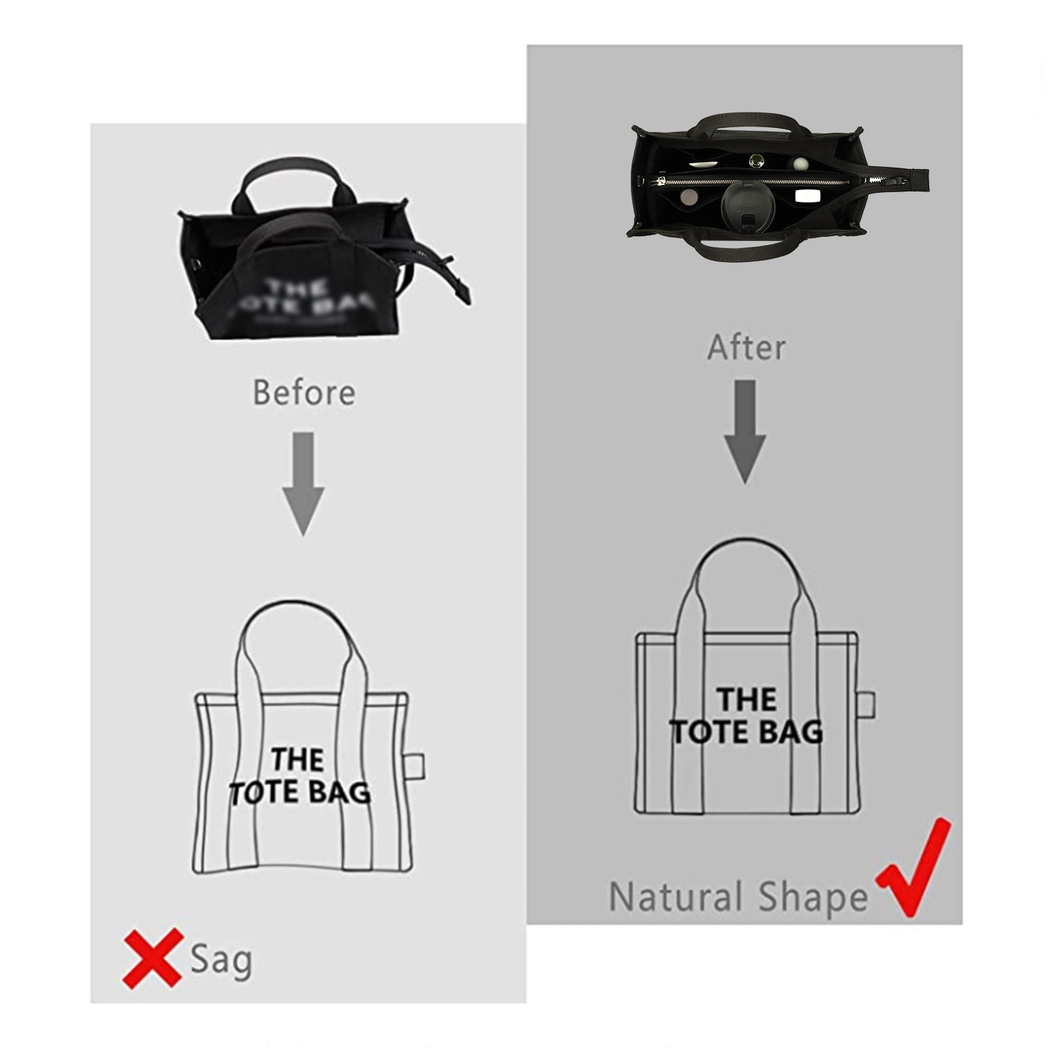 Silky Beutel-Organizer-Einsatz für Speedy, Neverfull, ONTHEGO Tote und mehr – 8 Fächer, 7 Größen product image 12