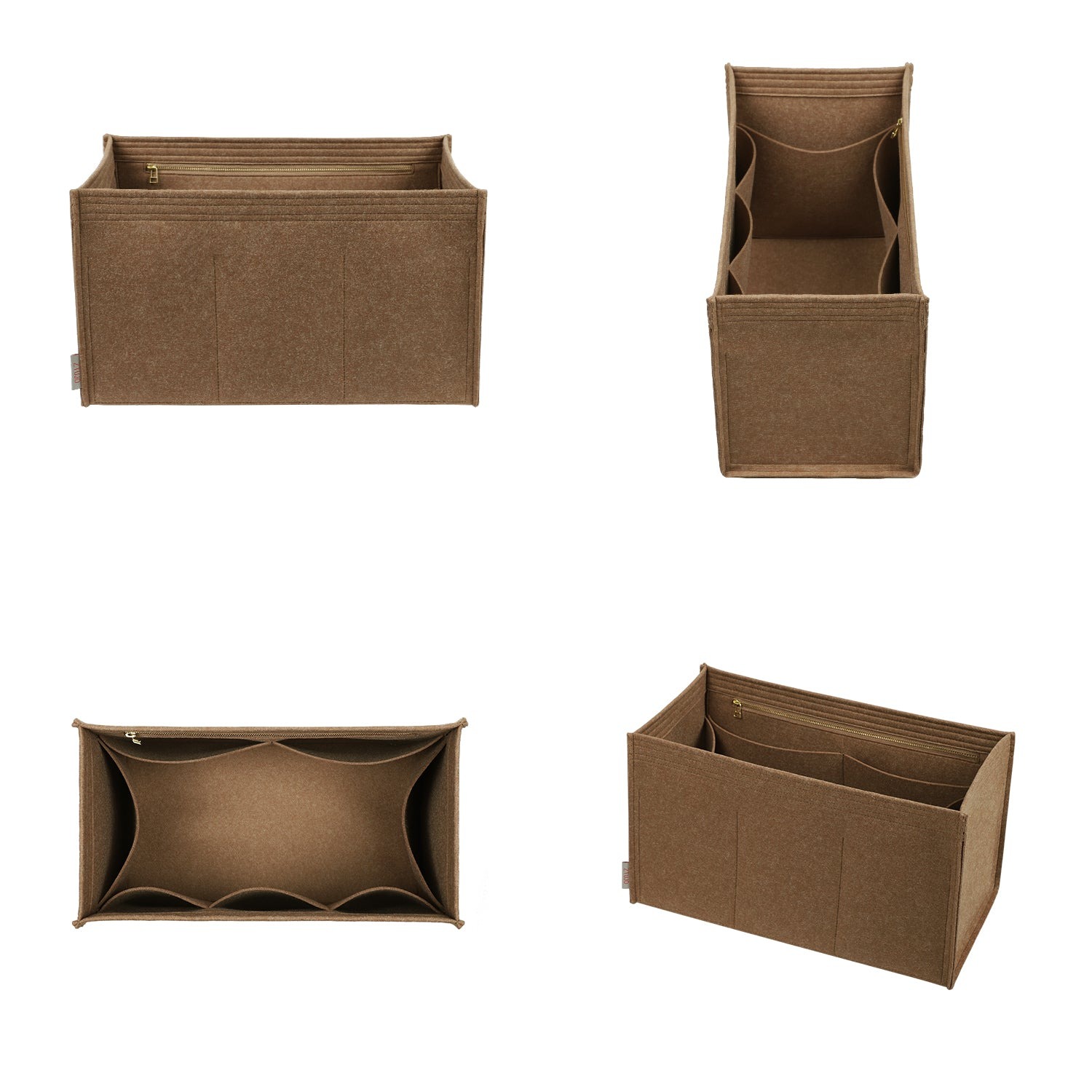 Premium Handtaschen-Organizer für Fendi Sunshine Medium / Large – 8 Fächer, YKK-Reißverschluss, hellbraun oder Sonderfarbe detail image 1