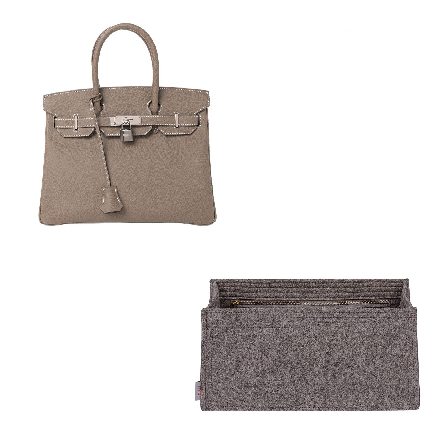 Handtaschen-Organizer für Hermes Birkin 25 / 30 / 35 / 40 – 5-taschendiger Filzeinsatz