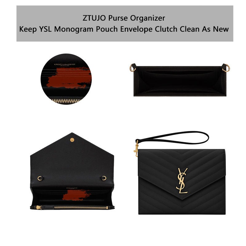 Handtaschen-Organizer für YSL Monogram Pouch Envelope Clutch – 2 Taschen, Filzeinlage product image 3