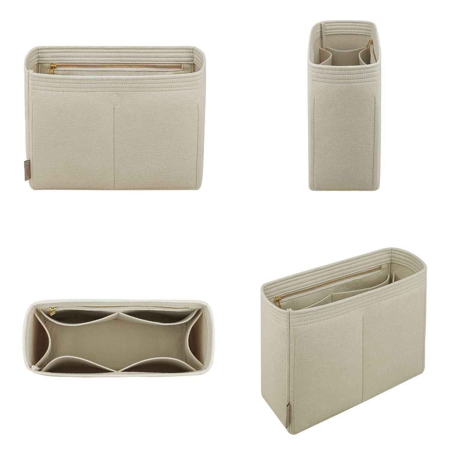 Taschenorganizer für Hermes Herbag Rucksack – 7 Fächer, YKK-Reißverschluss, Warmgrau / Individuelle Farbe product image 2