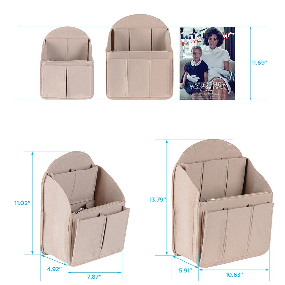 Filz-Organizer für Rucksäcke – Passend für runde und eckige Taschen, Beige/Grau/Kaffee/Schwarz product image 23