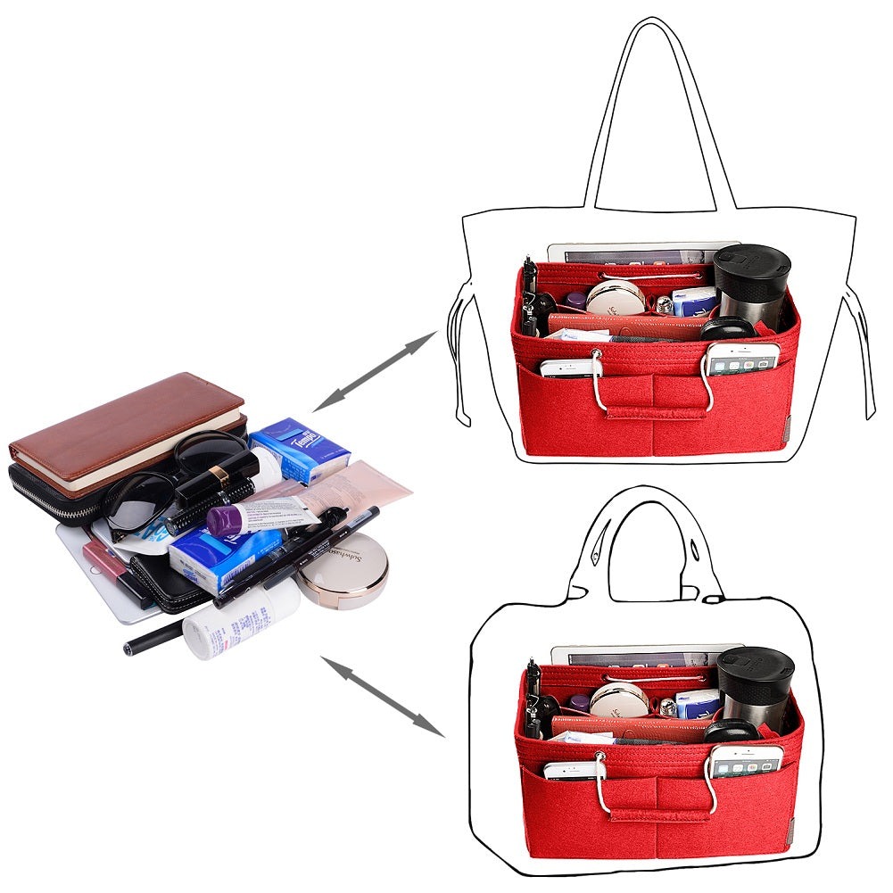 Mehrfachtaschen-Filz-Organizer für Handtaschen mit Griffen – Passend für LV Speedy 30, 35 & Neverfull MM (Medium/Large) product image 11