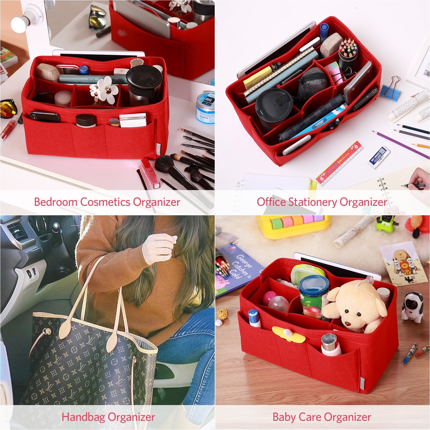 Filzeinlage-Beutelorganizer für Handtasche – Passt für LV Speedy 25 / 30 / 35 / 40, Neverfull MM / GM product image 16