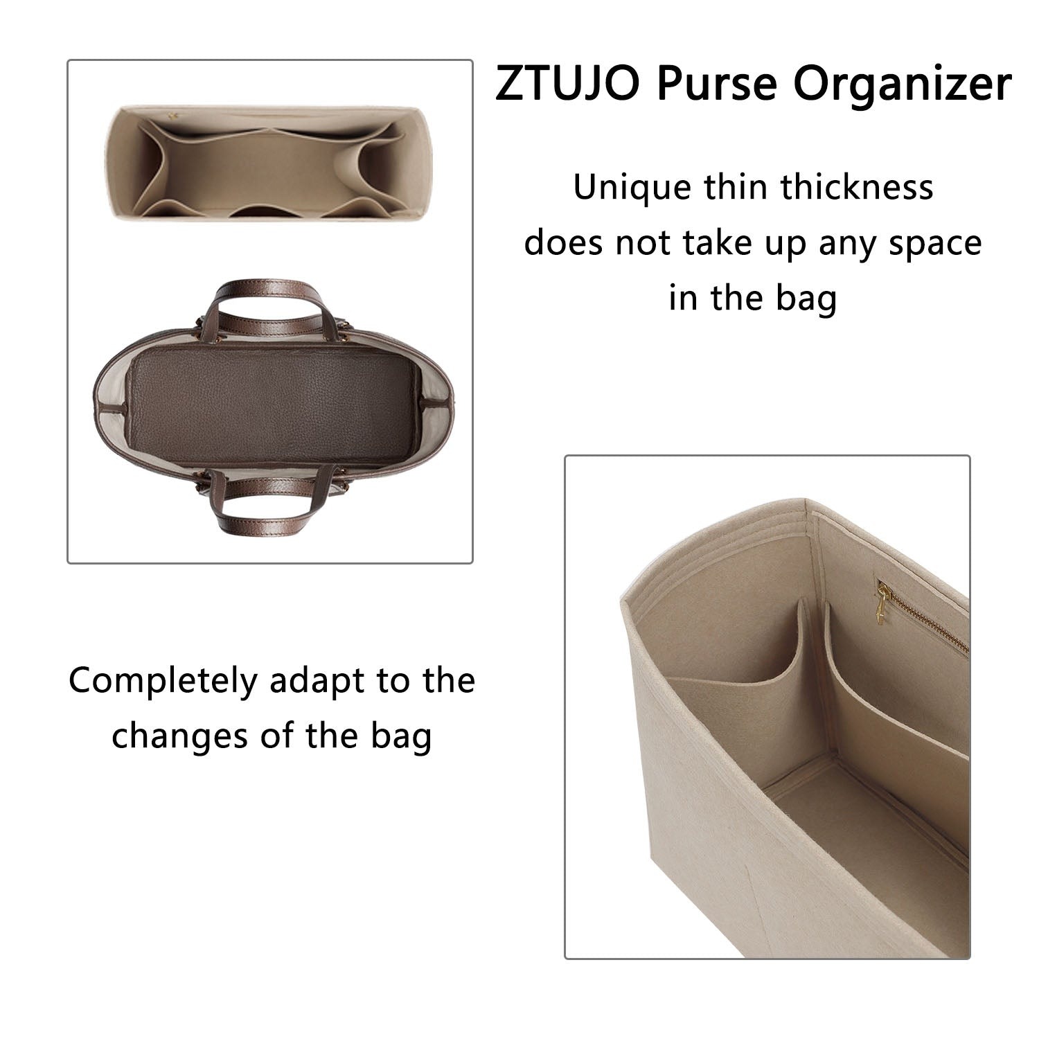 Premium Handtaschen-Organizer für Gucci Ophidia Tote Mini / Small / Medium / Large / X-Large product image 10