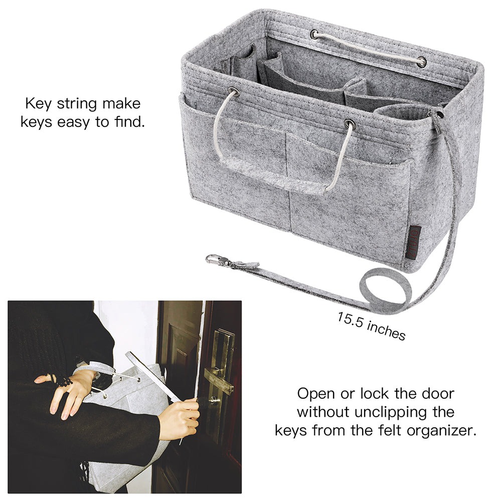 Mehrfachtaschen-Filz-Organizer für Handtaschen mit Griffen – Passend für LV Speedy 30, 35 & Neverfull MM (Medium/Large) product image 5