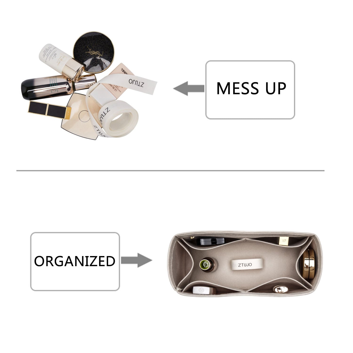 Premium Geldbörsen-Organizer für Hermes Victoria 35 – 7 Fächer, YKK-Reißverschlüsse, Filz product image 5