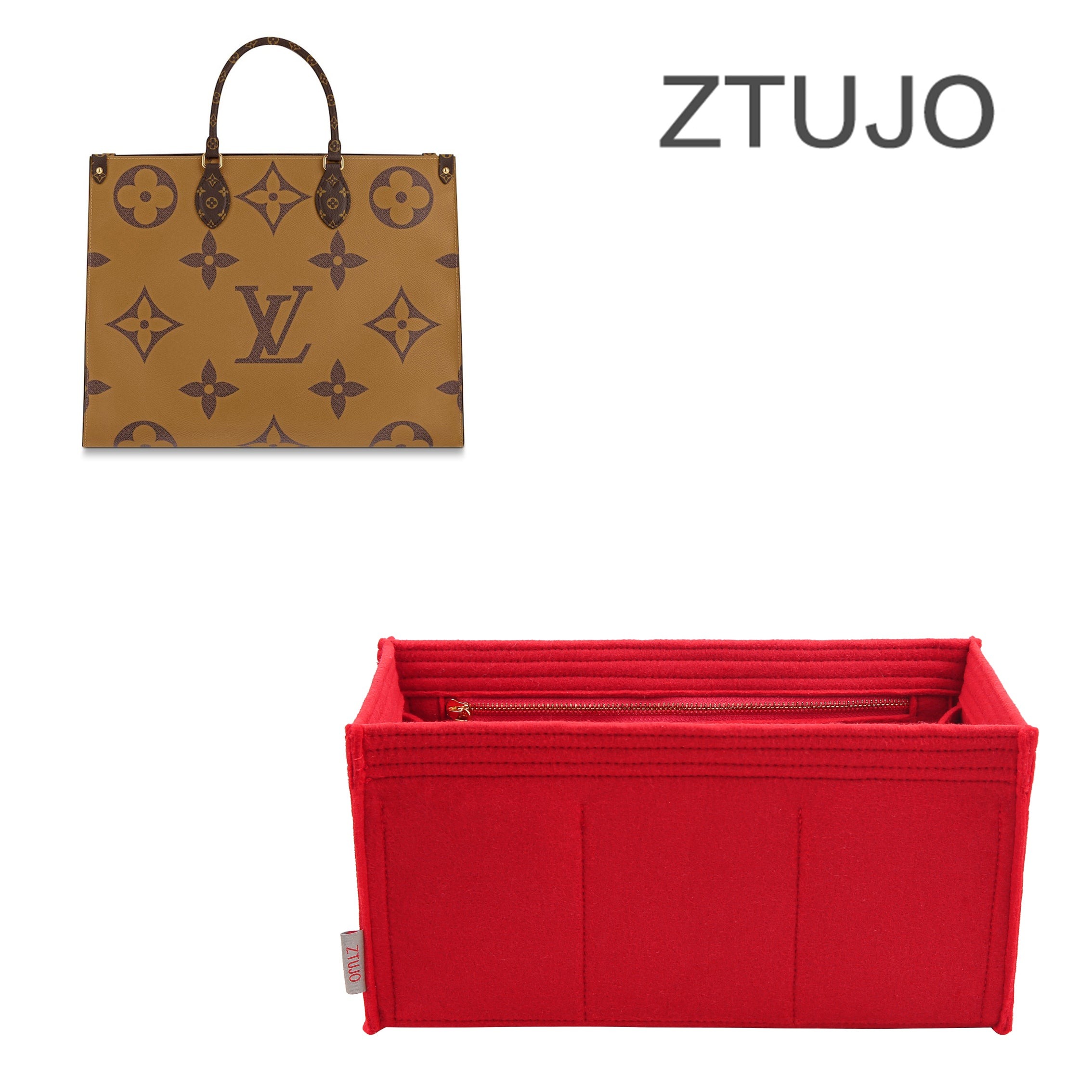 Taschenorganizer für LV ONTHEGO PM / MM / GM Perfekt – Einsatz mit 9 Fächern aus Filz