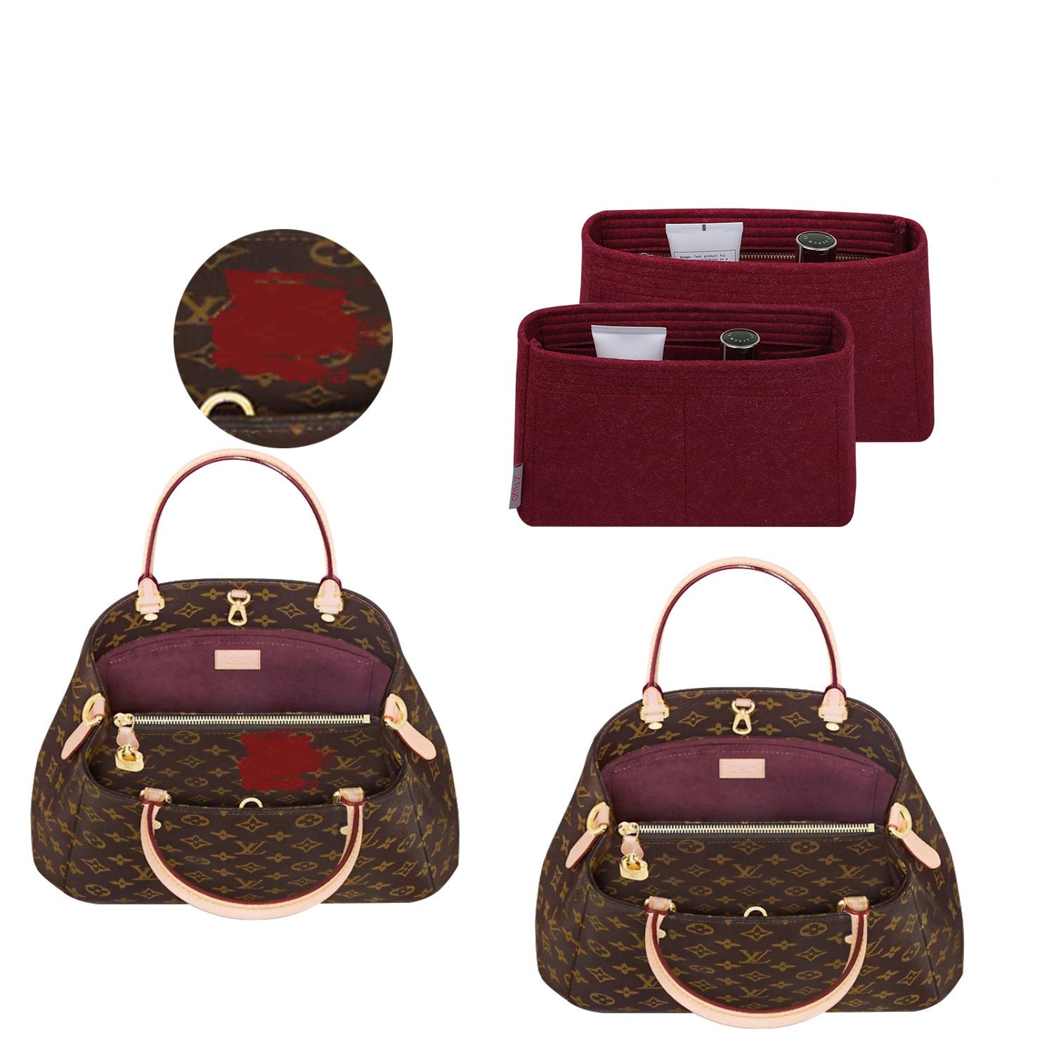 Premium Handtaschen-Organizer für LV Montaigne BB / MM – Filzeinlage mit 5 Taschen product image 5