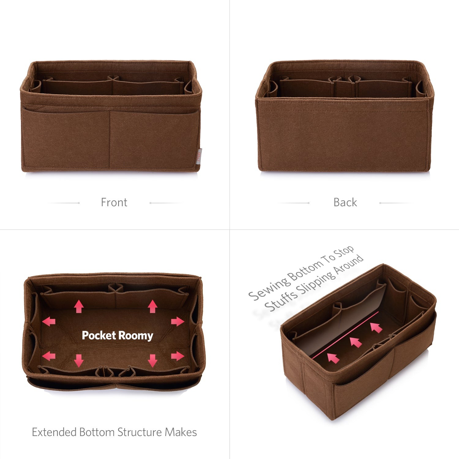 Filz Handtaschen-Organizer – Extra Large (passt für Speedy 40 / Neverfull GM) product image 38
