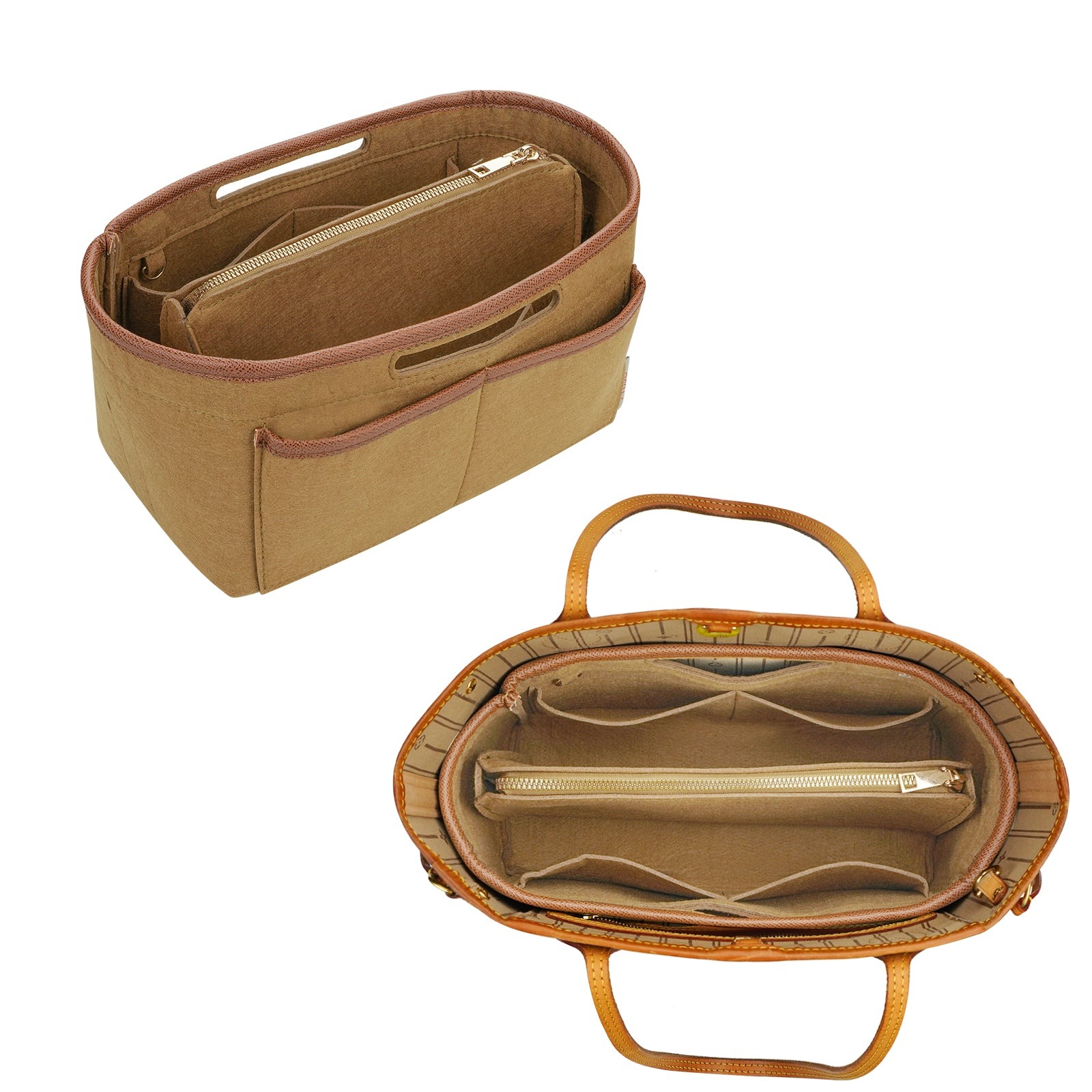 Handtaschen-Organizer-Einsatz für Tote Bags – Filz-Tasche-in-Tasche kompatibel mit Longchamp Le Pliage, Neverfull, Speedy und mehr product image 9