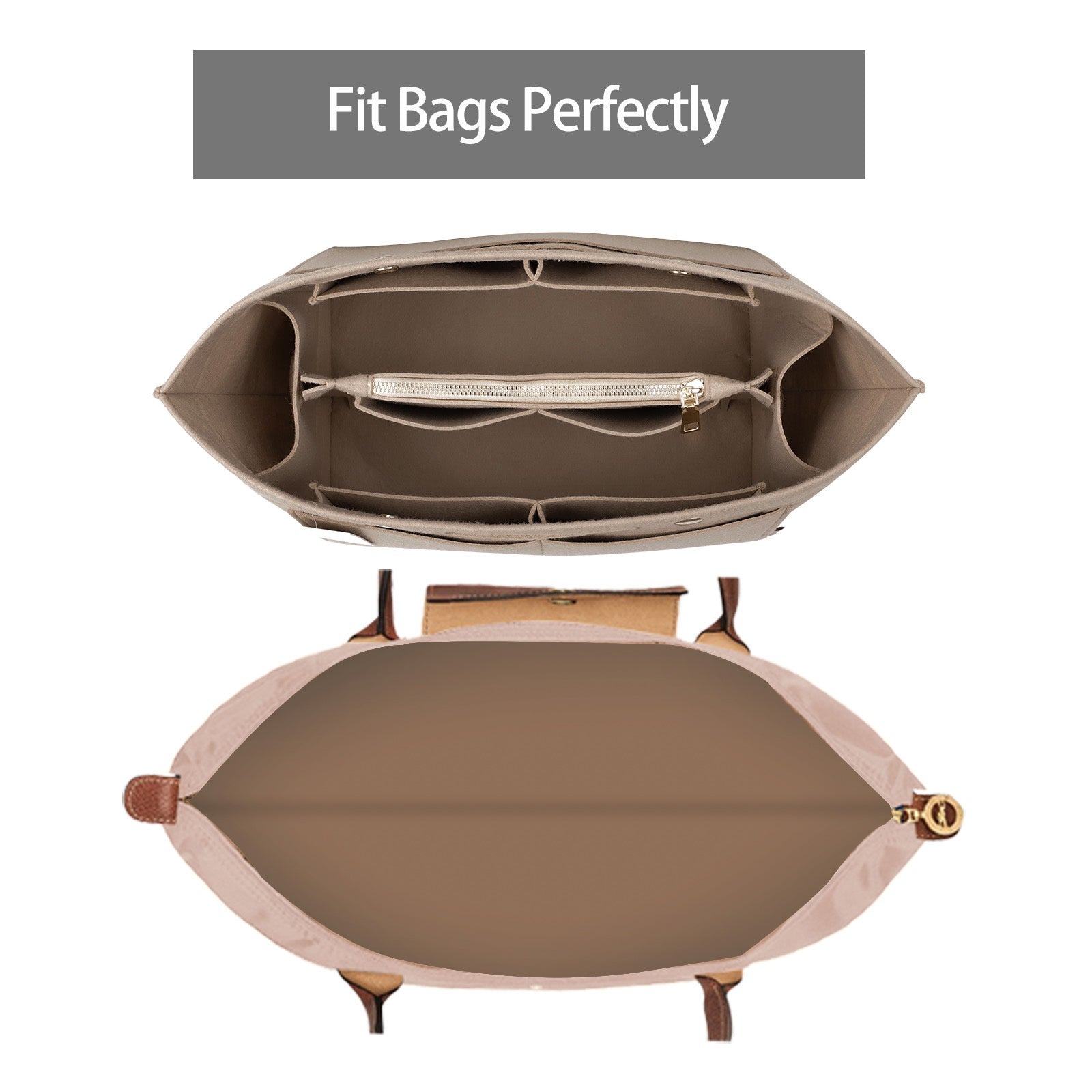 Einsatz für Handtaschen-Organizer für Longchamp Le Pliage – Passend für Top Handle S/M & Schultertasche S/L detail image 11