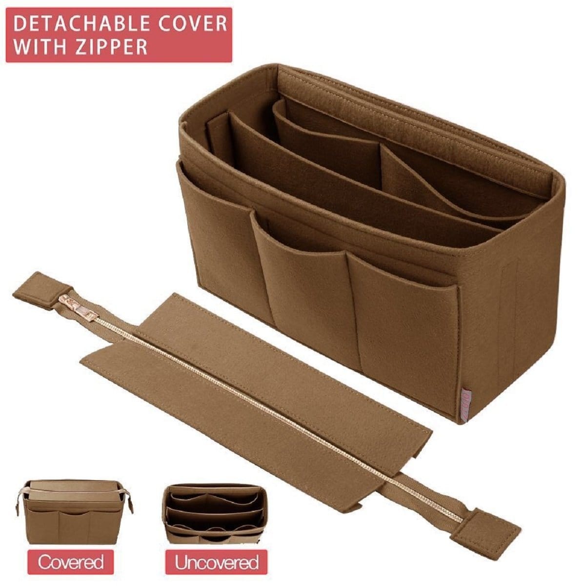 Organizer für Handtaschen mit abnehmbarem Reißverschlussdeckel für St. Louis PM und GM – Filzeinlage mit 9 Fächern product image 8