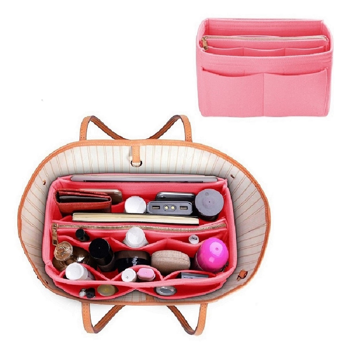 Taschenorganizer für LV Speedy Neverfull Tote – 6 Größen, Filz-Tascheneinsatz mit Reißverschluss product image 56