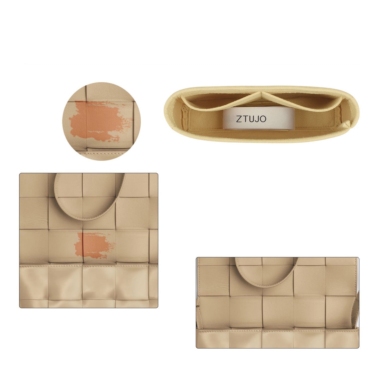 Organizer für Bottega Veneta BV Cassette – Premium-Filzeinlage, 2 Taschen product image 5
