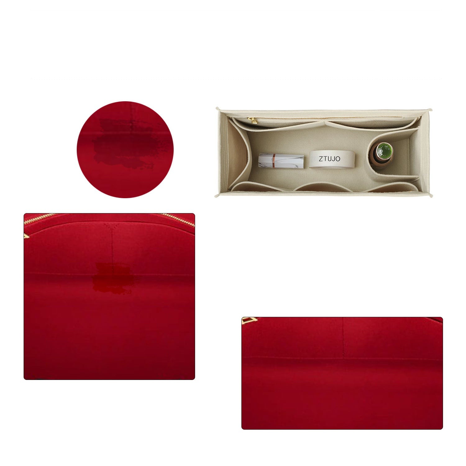Taschenorganizer für LV ONTHEGO BB / PM / MM / GM – 8-taschiger Filzeinsatz für Handtaschen product image 5