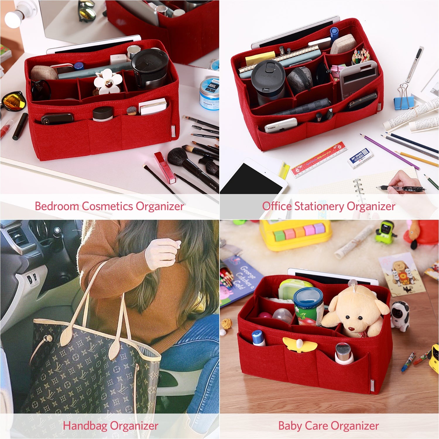 Filzeinlage-Beutelorganizer für Handtasche – Passt für LV Speedy 25 / 30 / 35 / 40, Neverfull MM / GM product image 72