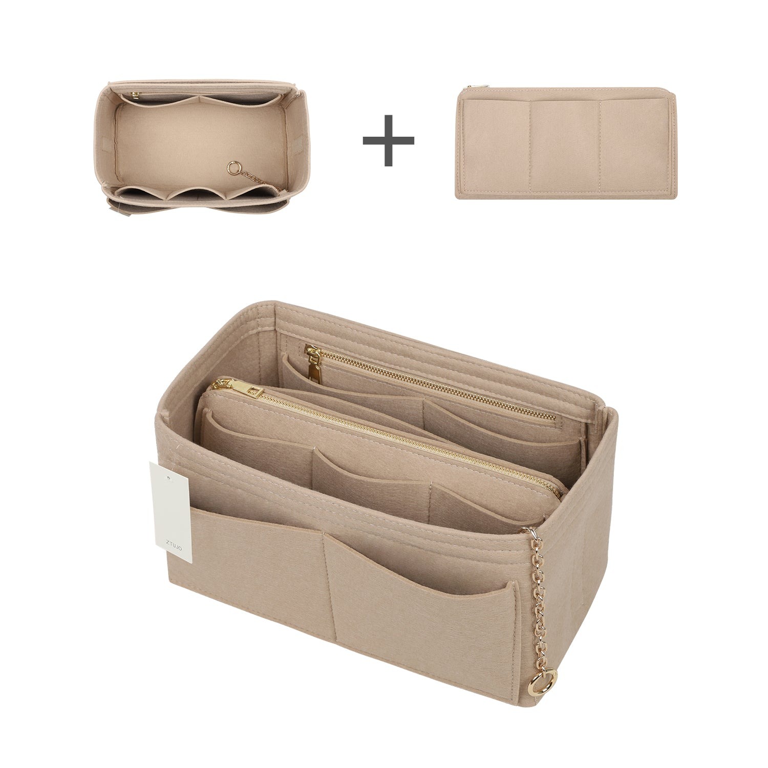 Handtaschen-Organizer aus Filz mit Seitenreißverschluss, herausnehmbare Mittel-Tasche für LV Speedy Neverfull Tote, 5 Größen product image 2