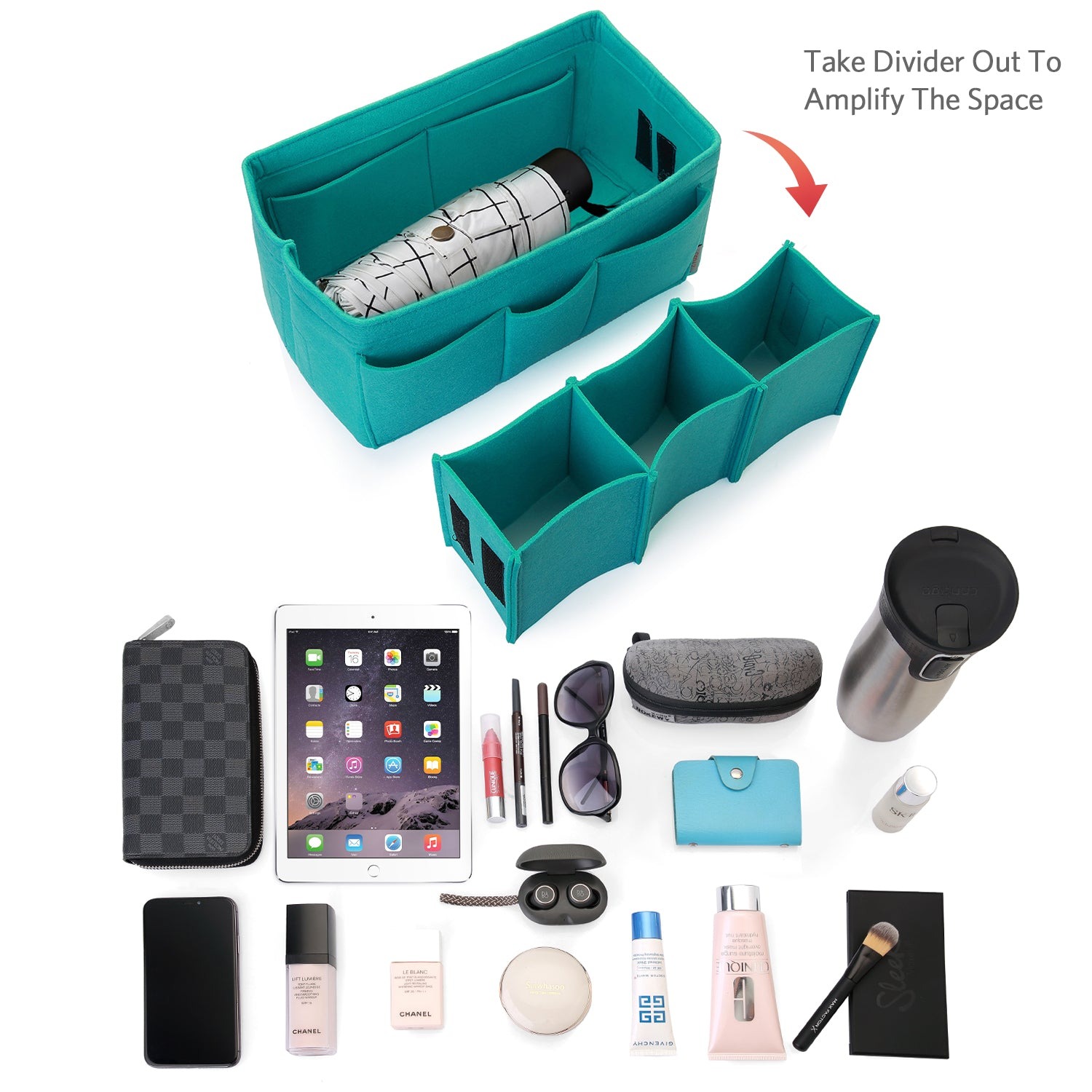 Filzeinlage-Beutelorganizer für Handtasche – Passt für LV Speedy 25 / 30 / 35 / 40, Neverfull MM / GM product image 100