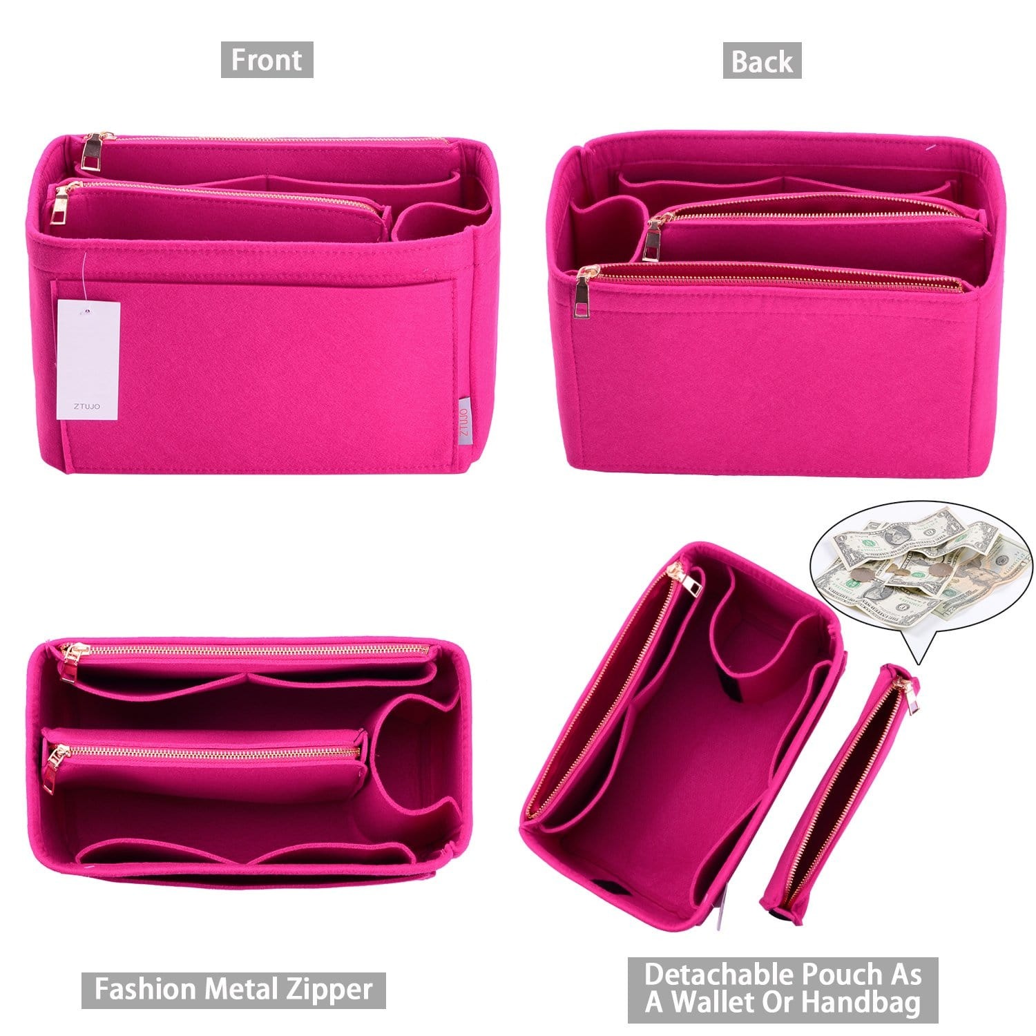 Organizer-Einlage für LV Speedy, Neverfull, Graceful, Tote – Filz-Taschenformer product image 24