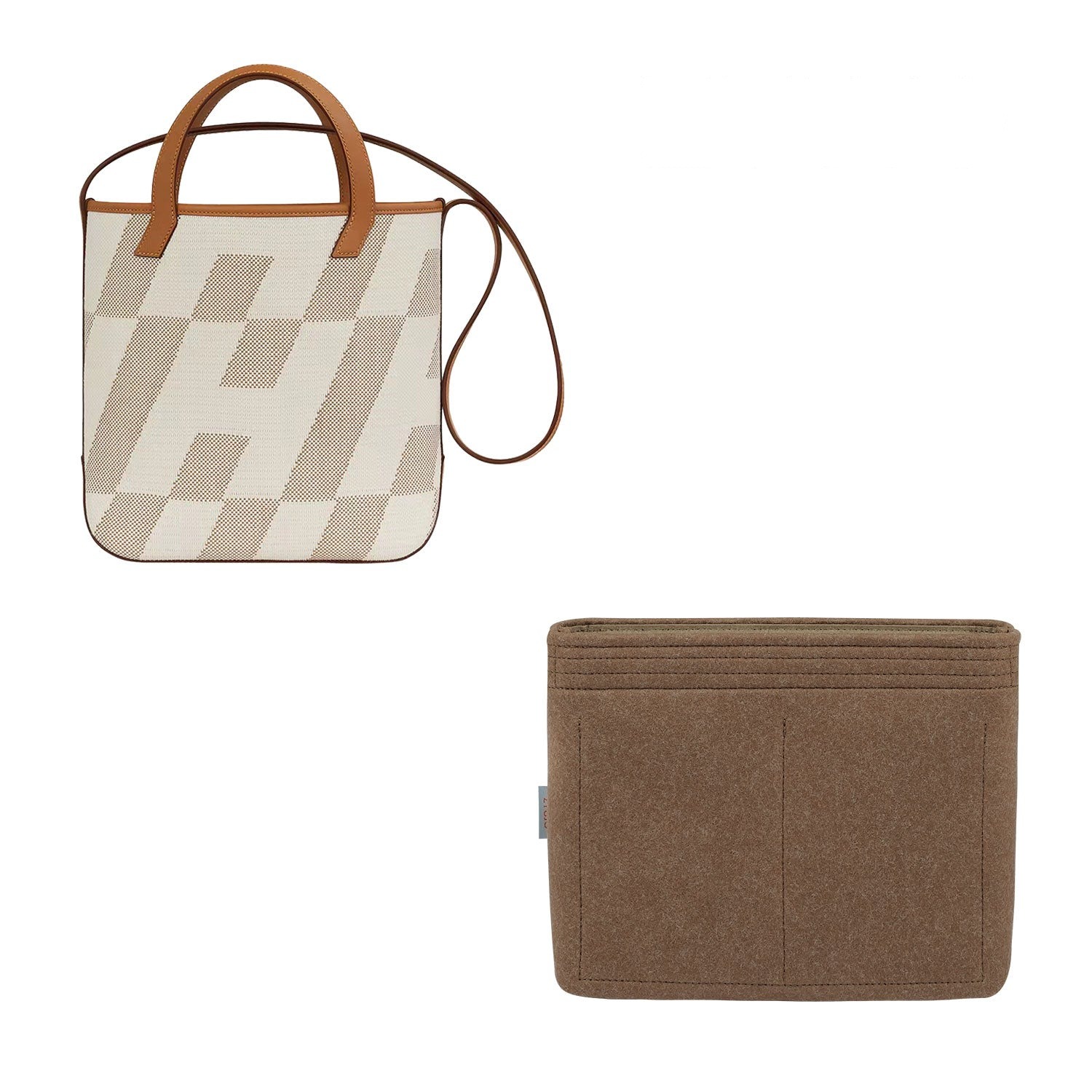 Taschenorganizer für Hermes Cabas H en Biais 27 / 40 – 5 Fächer, Hellbraun oder individuell