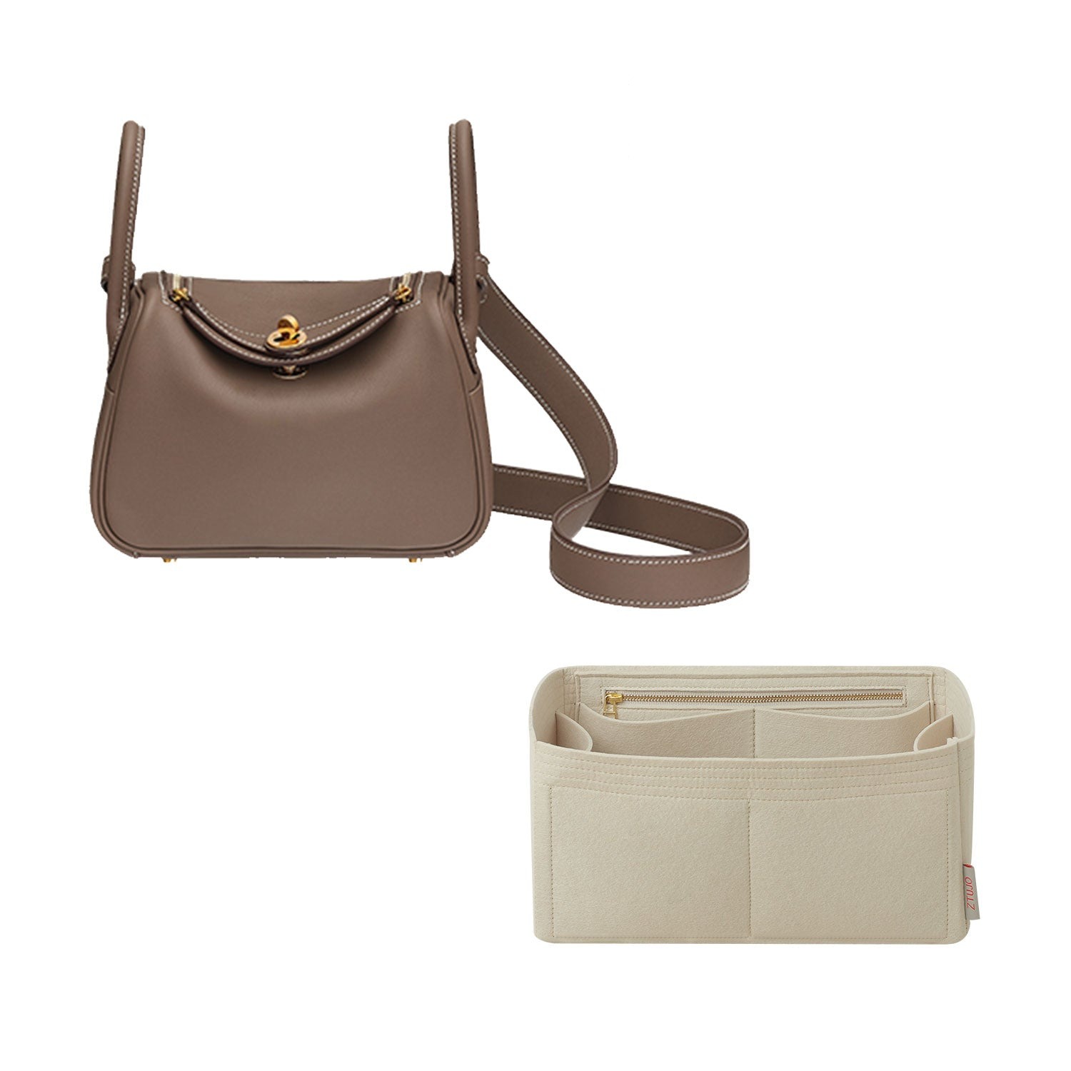 Taschenorganizer für Hermes Lindy Mini / 26 / 30 / 34 – ohne umgeklappte Kante, 7 Fächer detail image 6