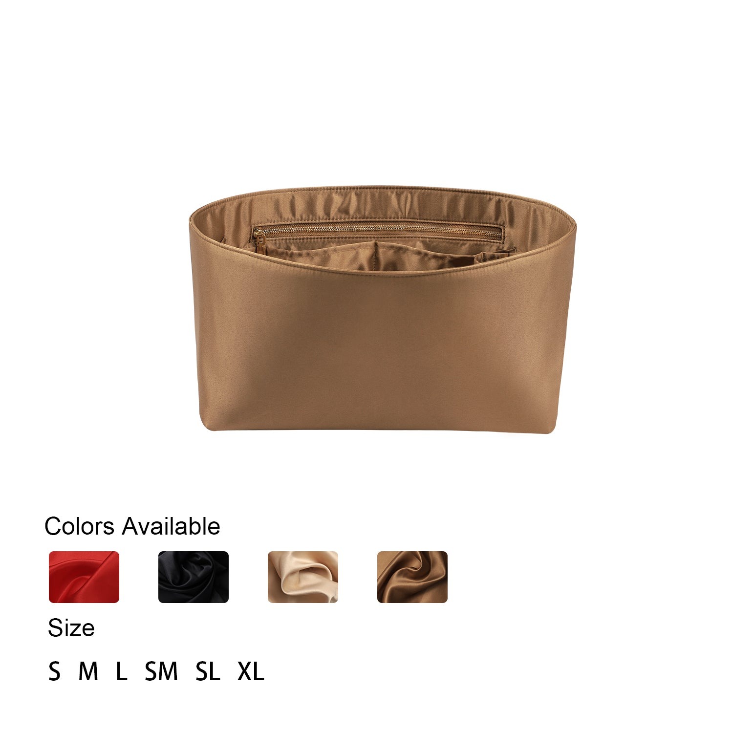 Seidiger Taschenorganizer-Einsatz für Handtaschen mit Reißverschluss – Passend für LV Neverfull, Speedy, Onthego, Artsy, Tote – 6 Größen product image 28