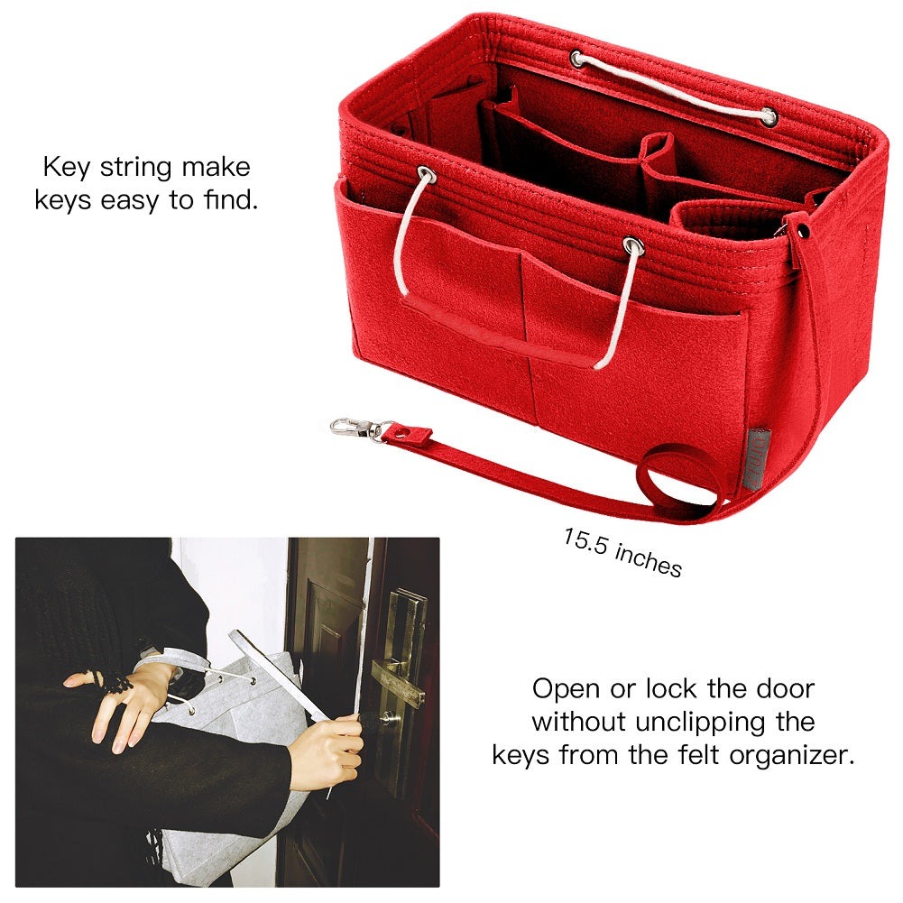 Mehrfachtaschen-Filz-Organizer für Handtaschen mit Griffen – Passend für LV Speedy 30, 35 & Neverfull MM (Medium/Large) product image 12