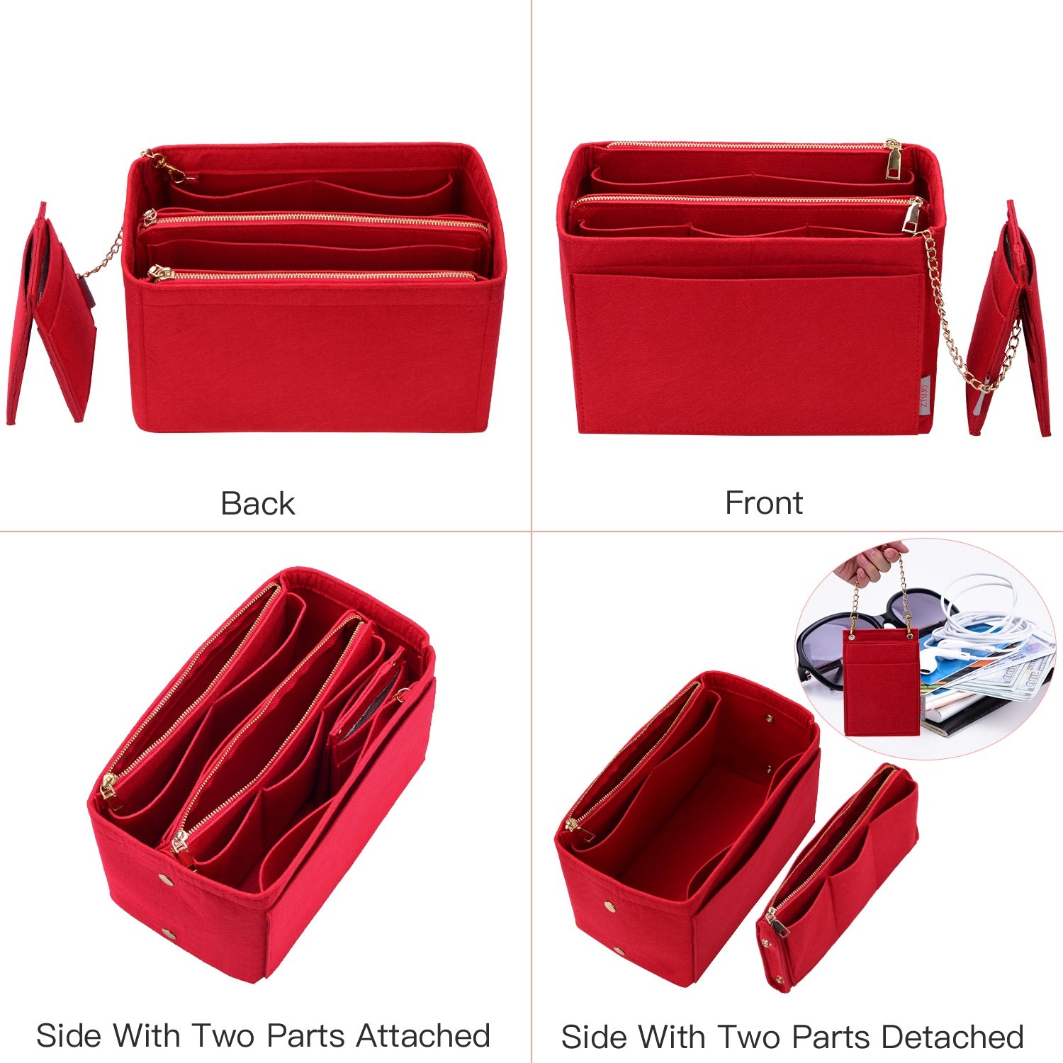 Taschenorganizer-Einlage für Designer-Handtaschen mit RFID-Schutzfach – Passt für LV Speedy, Neverfull & mehr product image 23