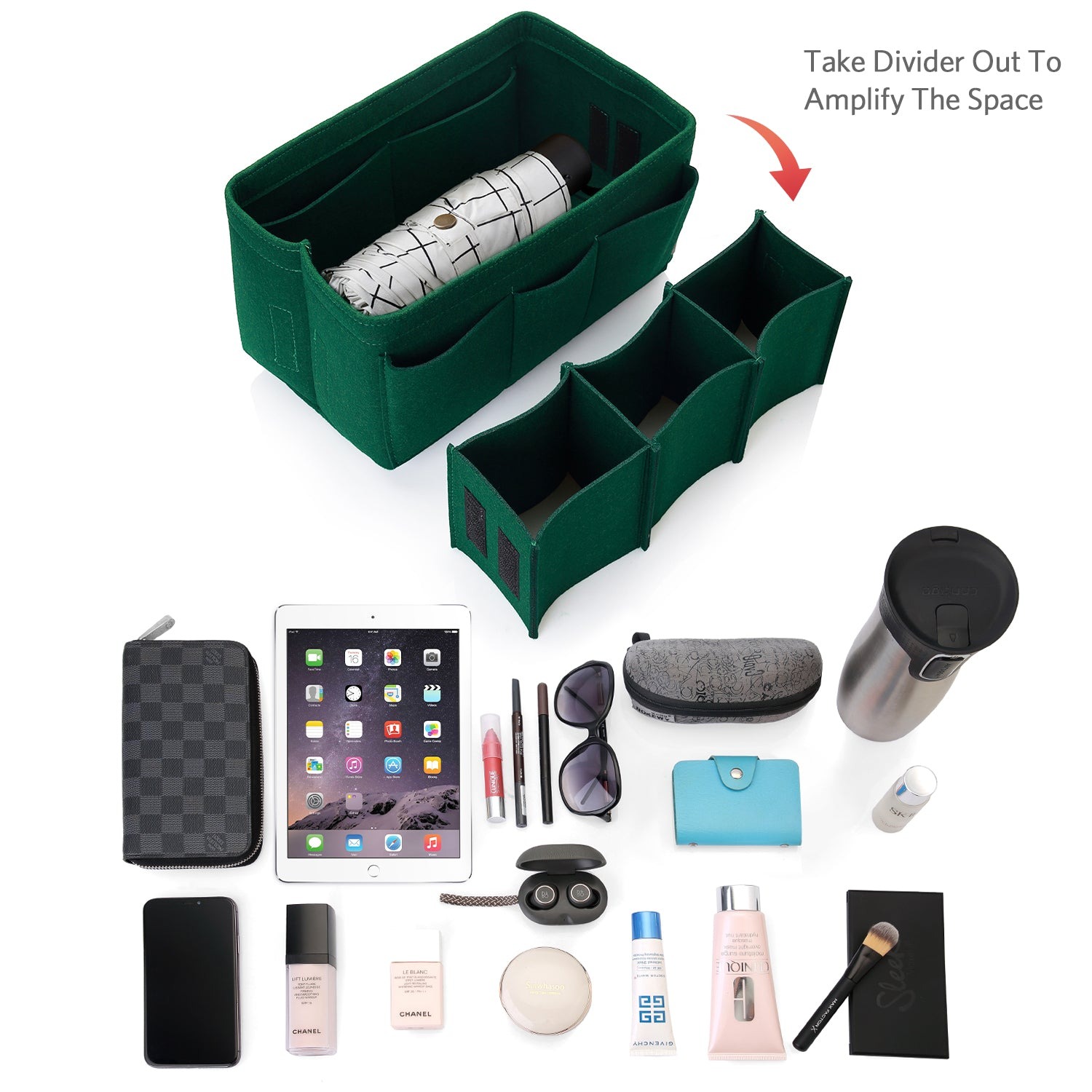 Filzeinlage-Beutelorganizer für Handtasche – Passt für LV Speedy 25 / 30 / 35 / 40, Neverfull MM / GM product image 76