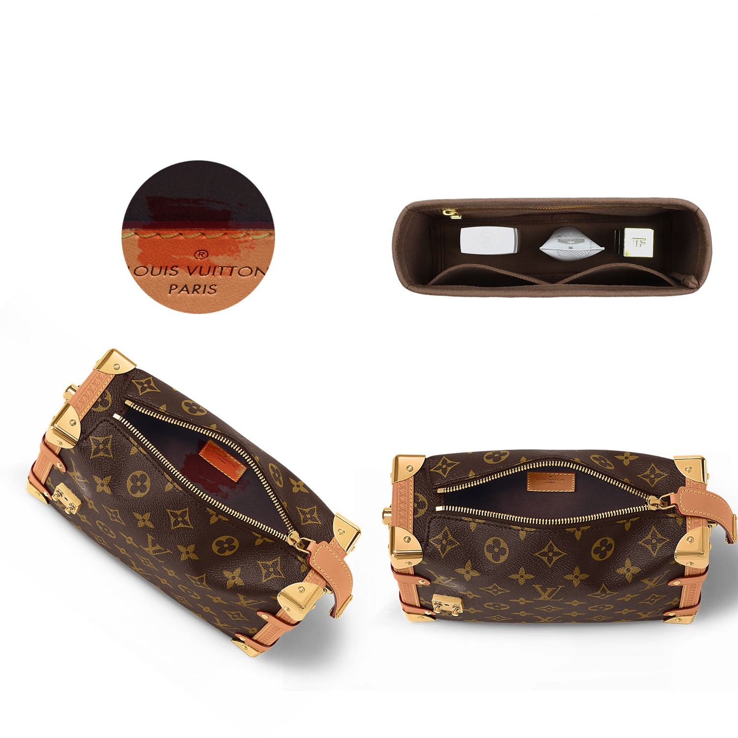 Premium Handtaschen-Organizer für LV Side Trunk – Hellbraun / Individuelle Farbe product image 4