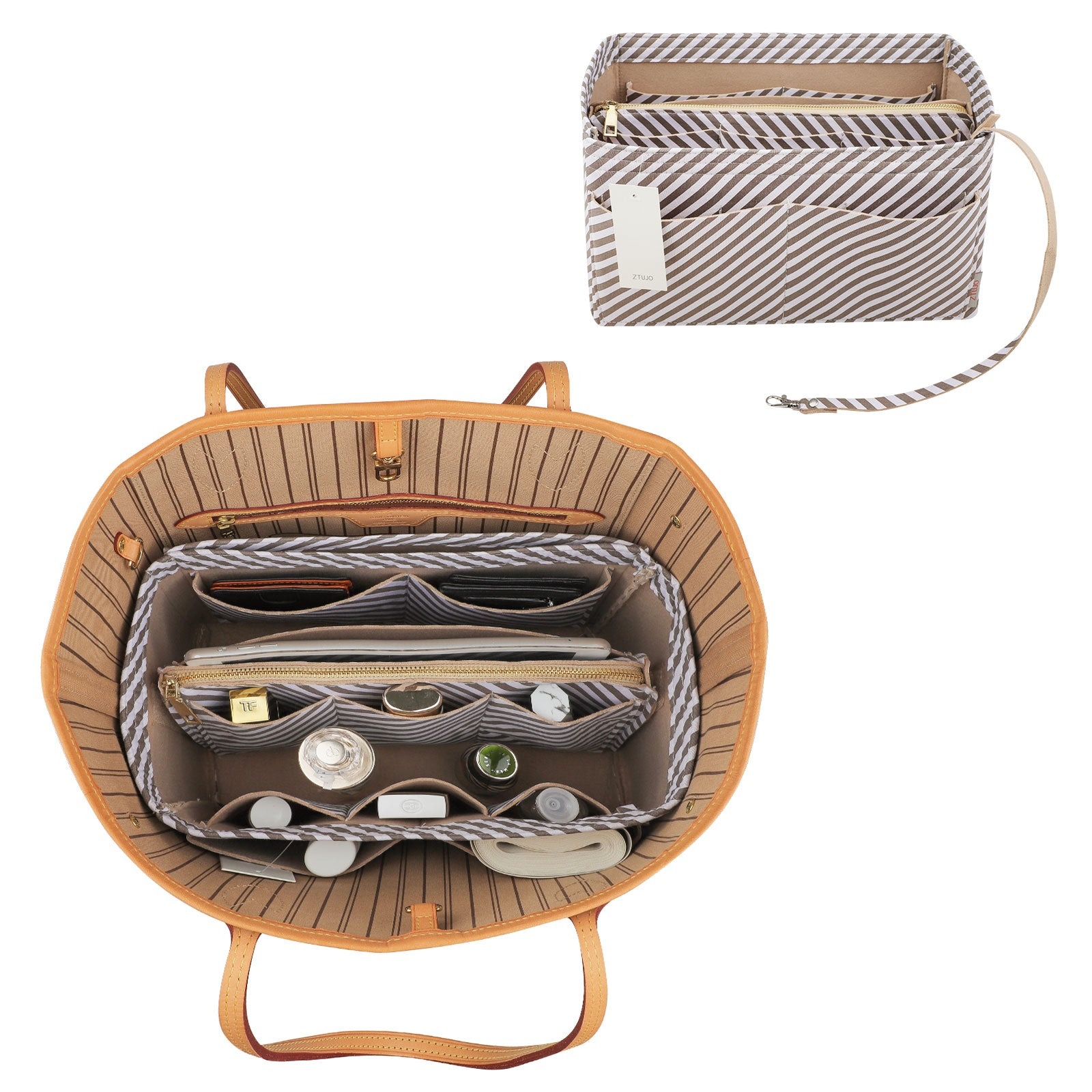 Taschenorganizer für LV Speedy Neverfull Tote – 6 Größen, Filz-Tascheneinsatz mit Reißverschluss product image 100