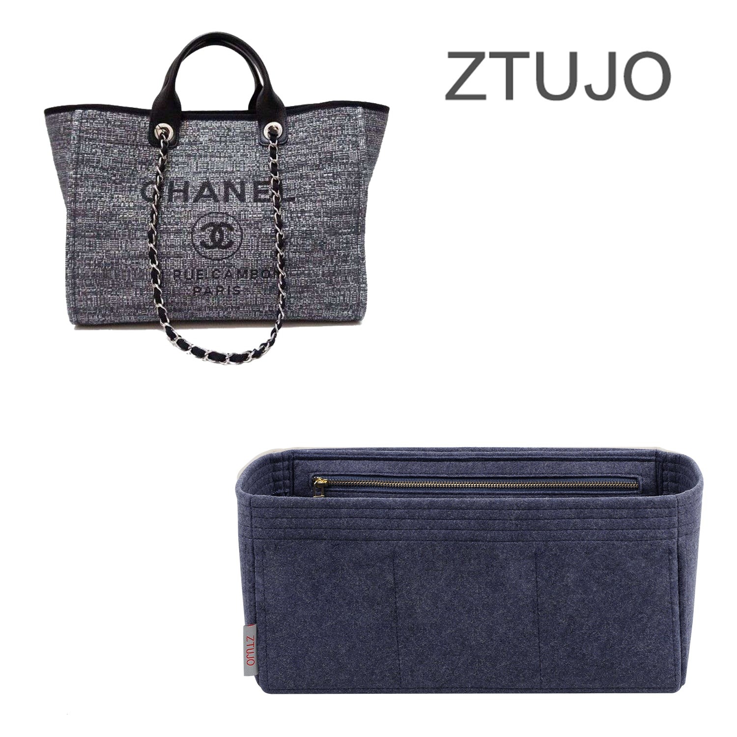 Chanel Deauville Small / Medium / Large / XLarge Organizer für Handtaschen – 10-tlg. Filzeinlage product image 2