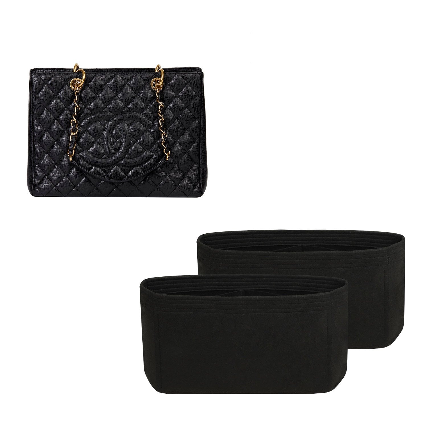 Premium Geldbörsen-Organizer für Chanel Grand Shopping Tote GST – 6 Taschen, Filz