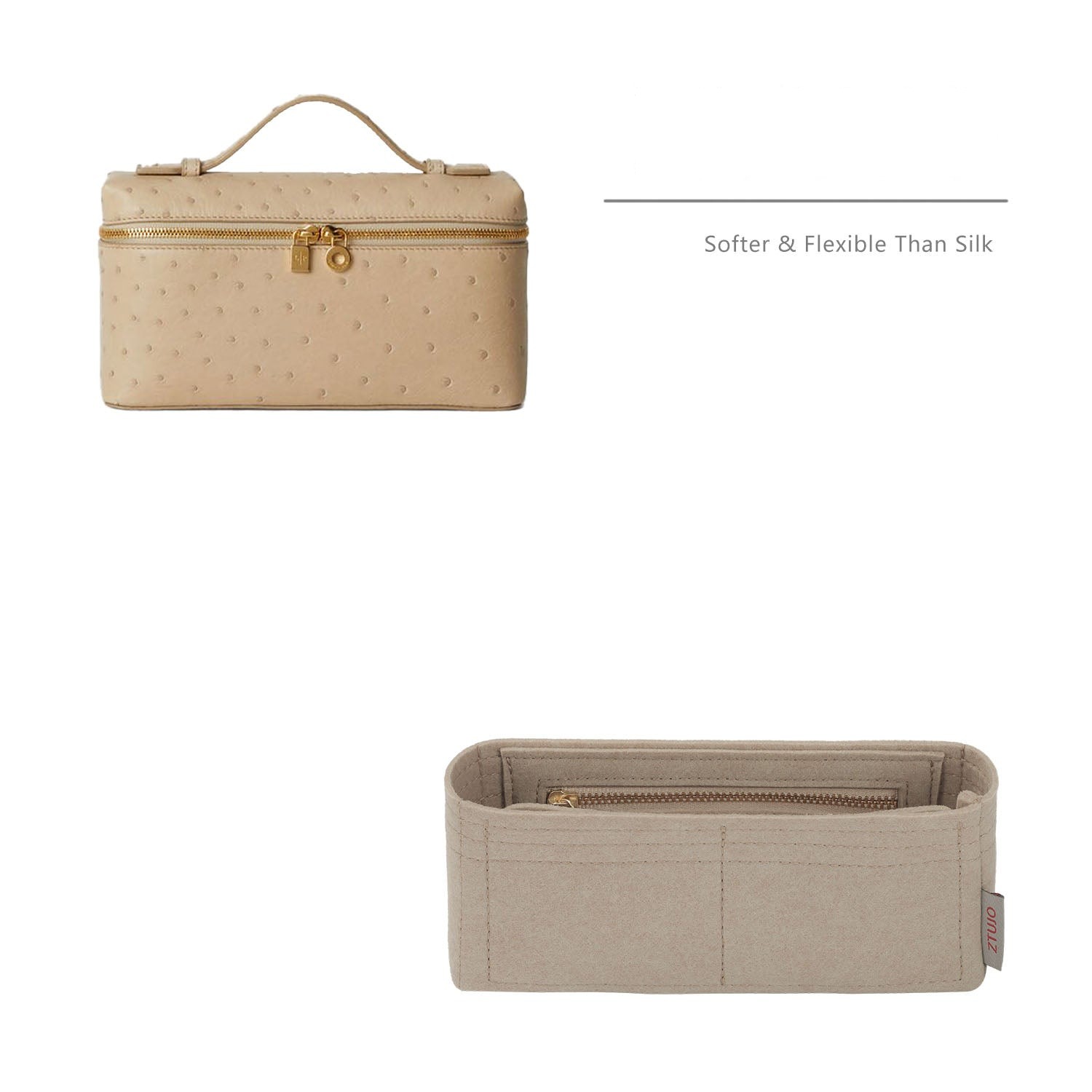 Premium Geldbörsen-Organizer für Loro Piana LP Extra Pocket L19 / L27 – 3 Fächer, Fleischgrau oder individuell