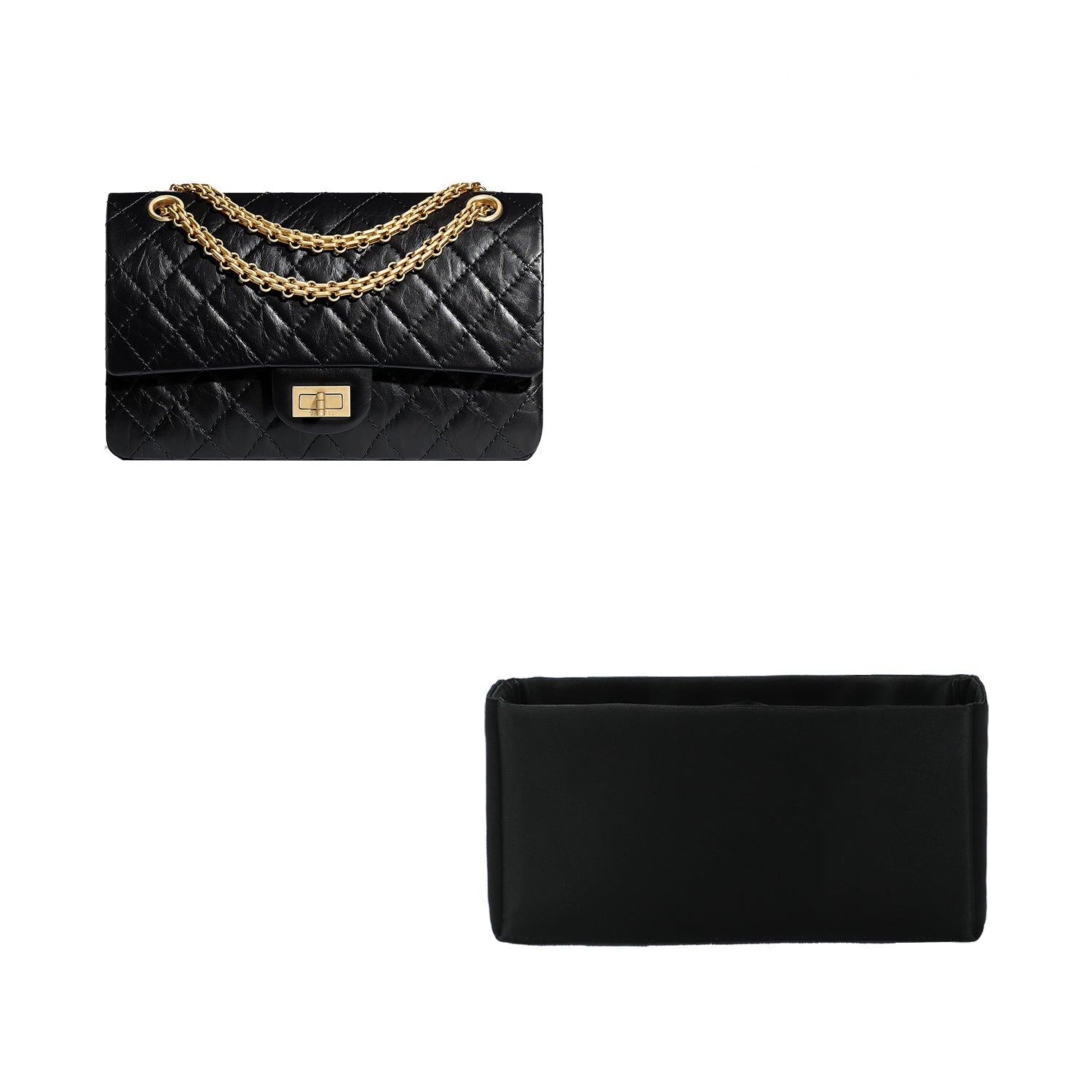 Seiden- und Satin-Taschenorganizer für Chanel 2.55 Mini / Small / Medium / Large