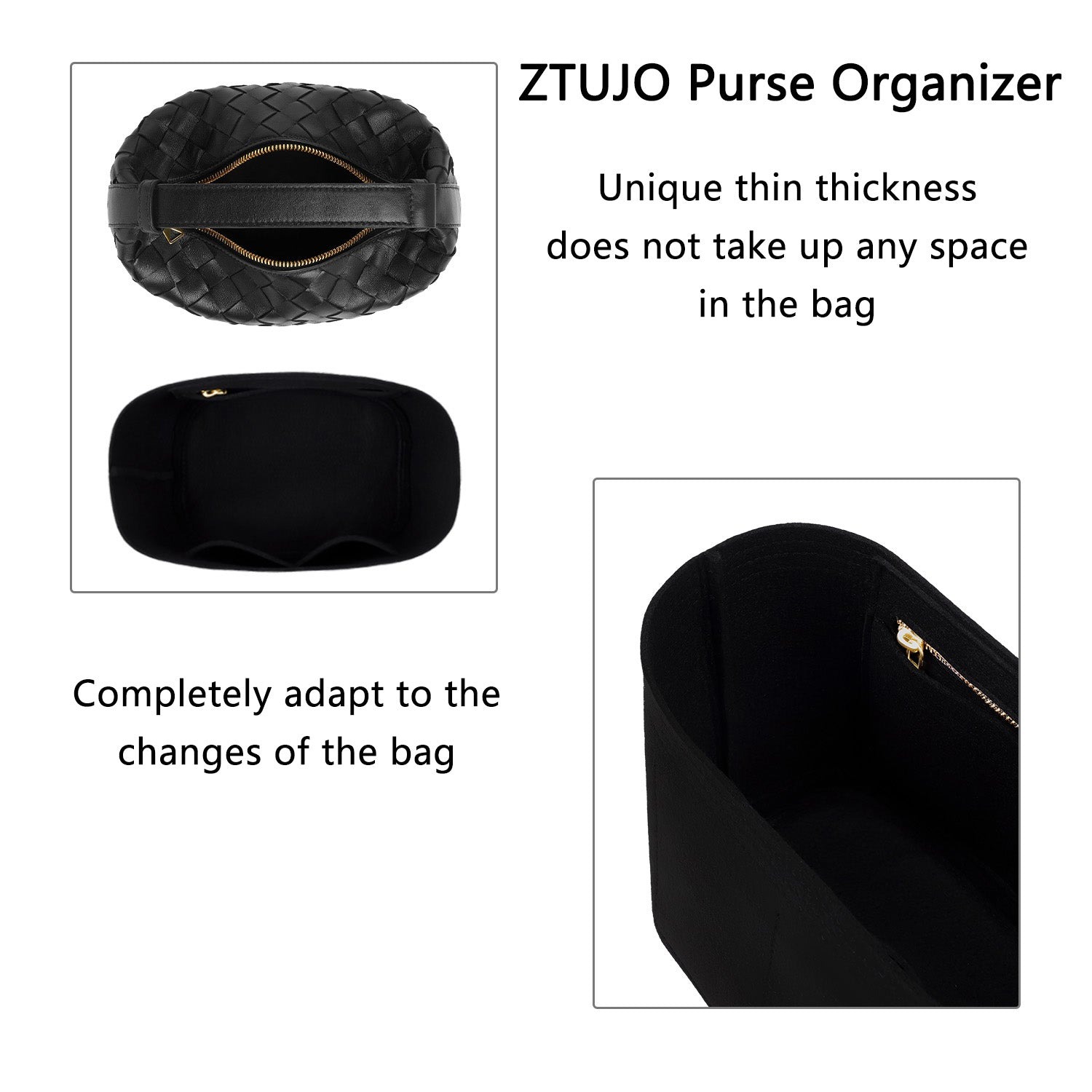 Organizer für Bottega Veneta BV Mini Wallace – Premium-Filzeinlage mit 4 Taschen detail image 5