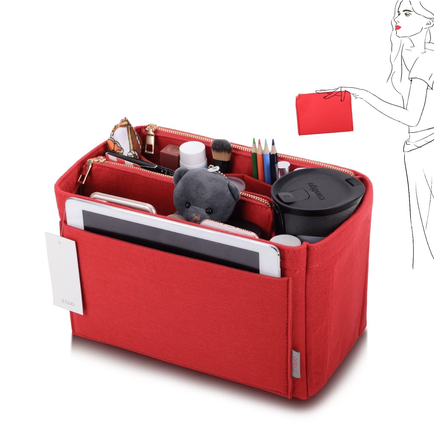 Organizer-Einlage für LV Speedy, Neverfull, Graceful, Tote – Filz-Taschenformer product image 16