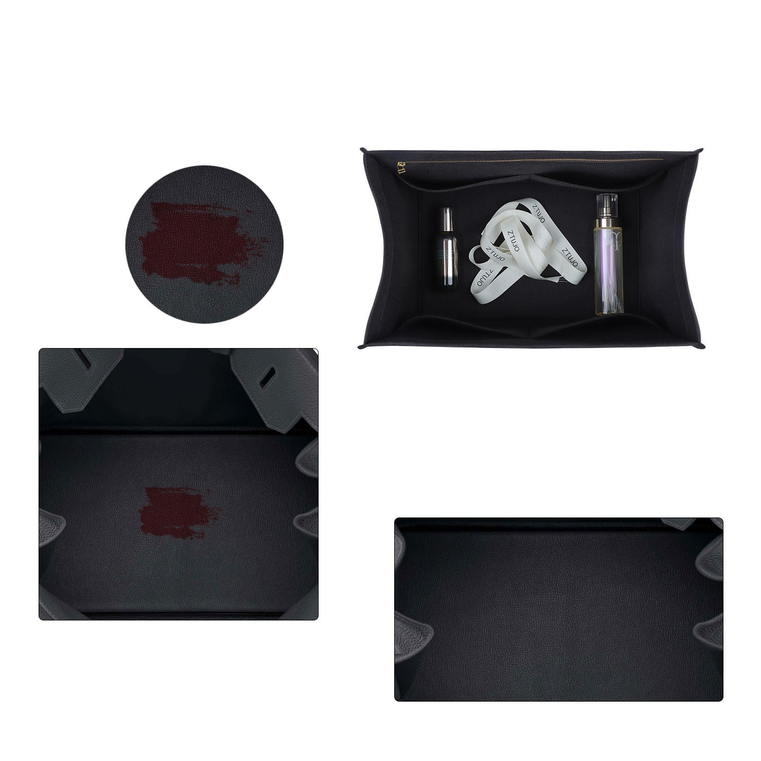 Premium Handtaschen-Organizer für Hermes HAC 40 – 5-tascheiger Filz-Einsatz product image 5