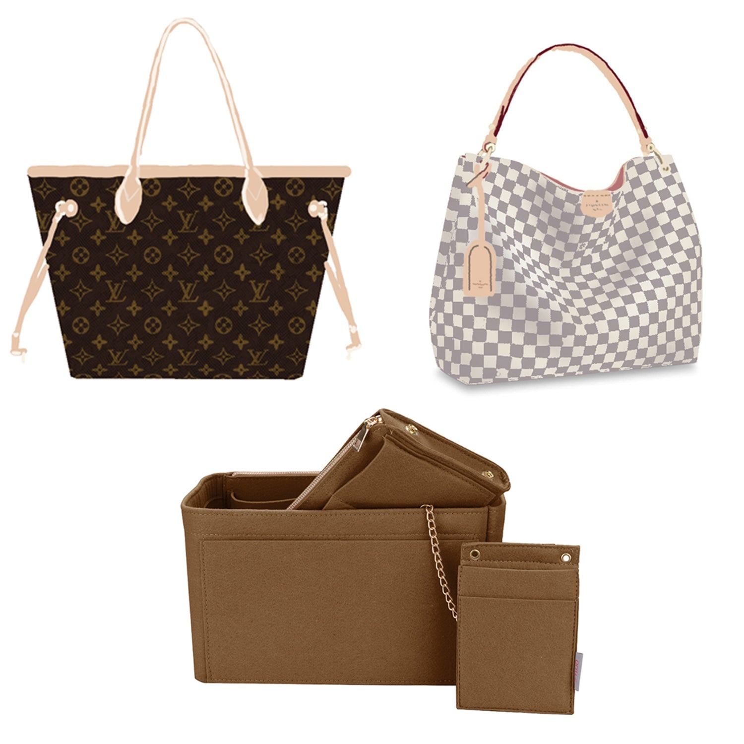 Taschenorganizer-Einlage für Designer-Handtaschen mit RFID-Schutzfach – Passt für LV Speedy, Neverfull & mehr product image 40
