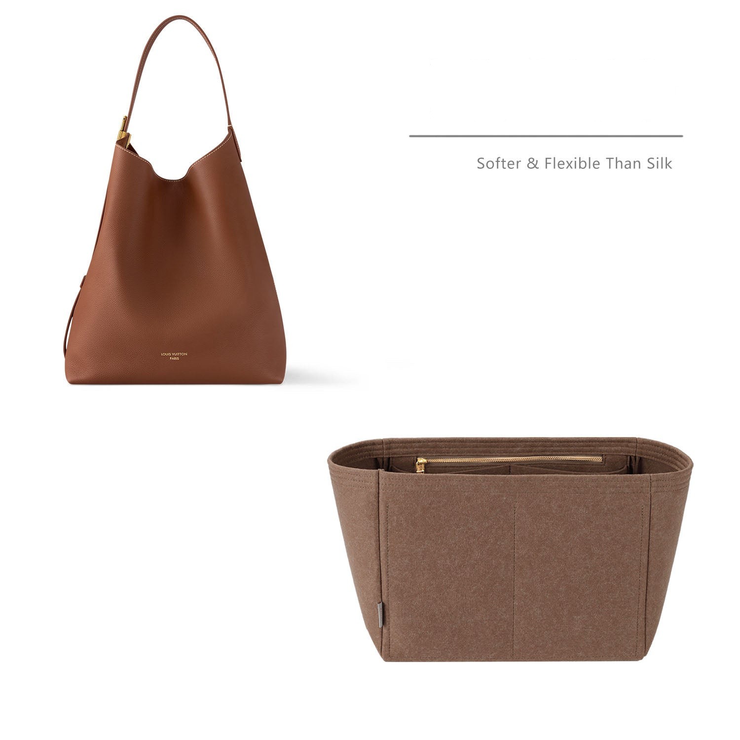 Taschenorganizer für LV Low Key Hobo PM / MM – 5 Fächer, YKK-Reißverschluss