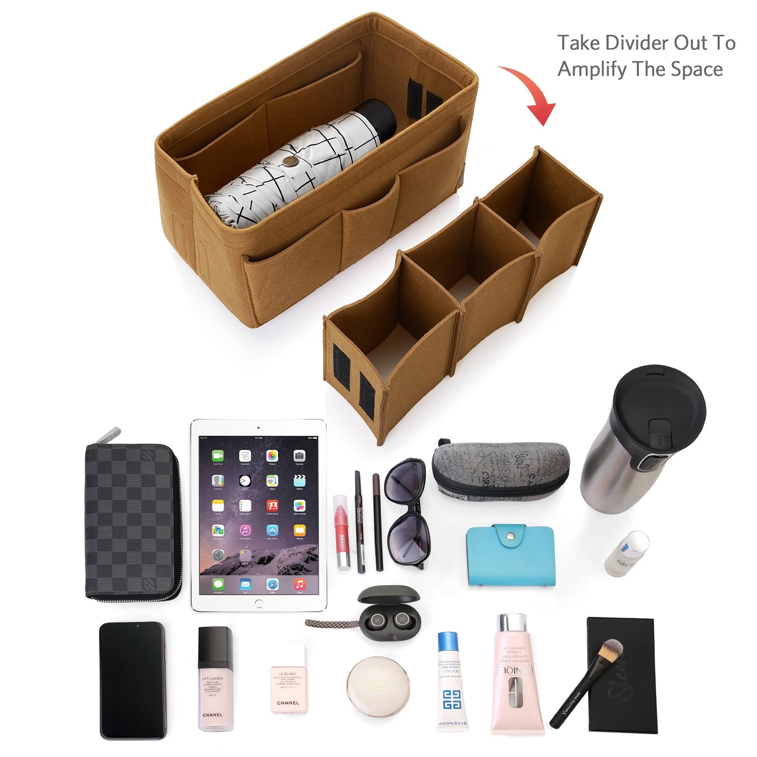 Filzeinlage-Beutelorganizer für Handtasche – Passt für LV Speedy 25 / 30 / 35 / 40, Neverfull MM / GM product image 44