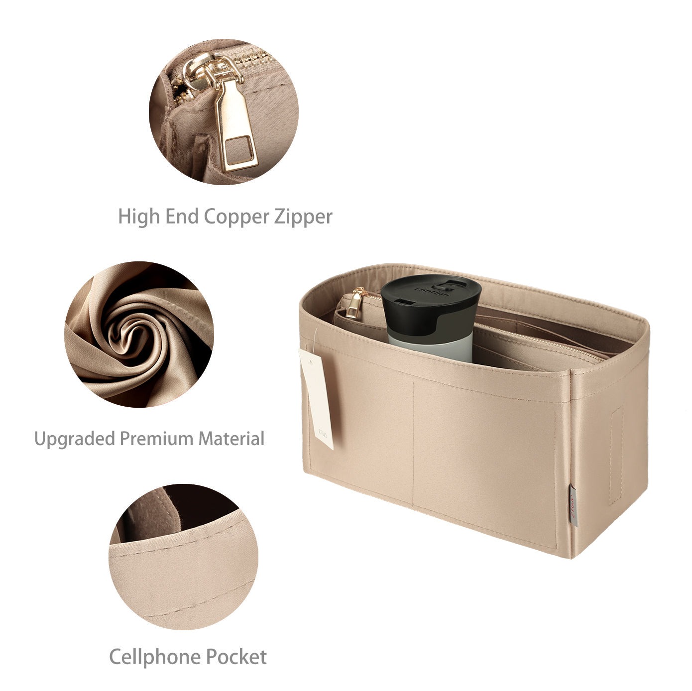 Silky Beutel-Organizer-Einsatz für Speedy, Neverfull, ONTHEGO Tote und mehr – 8 Fächer, 7 Größen product image 4