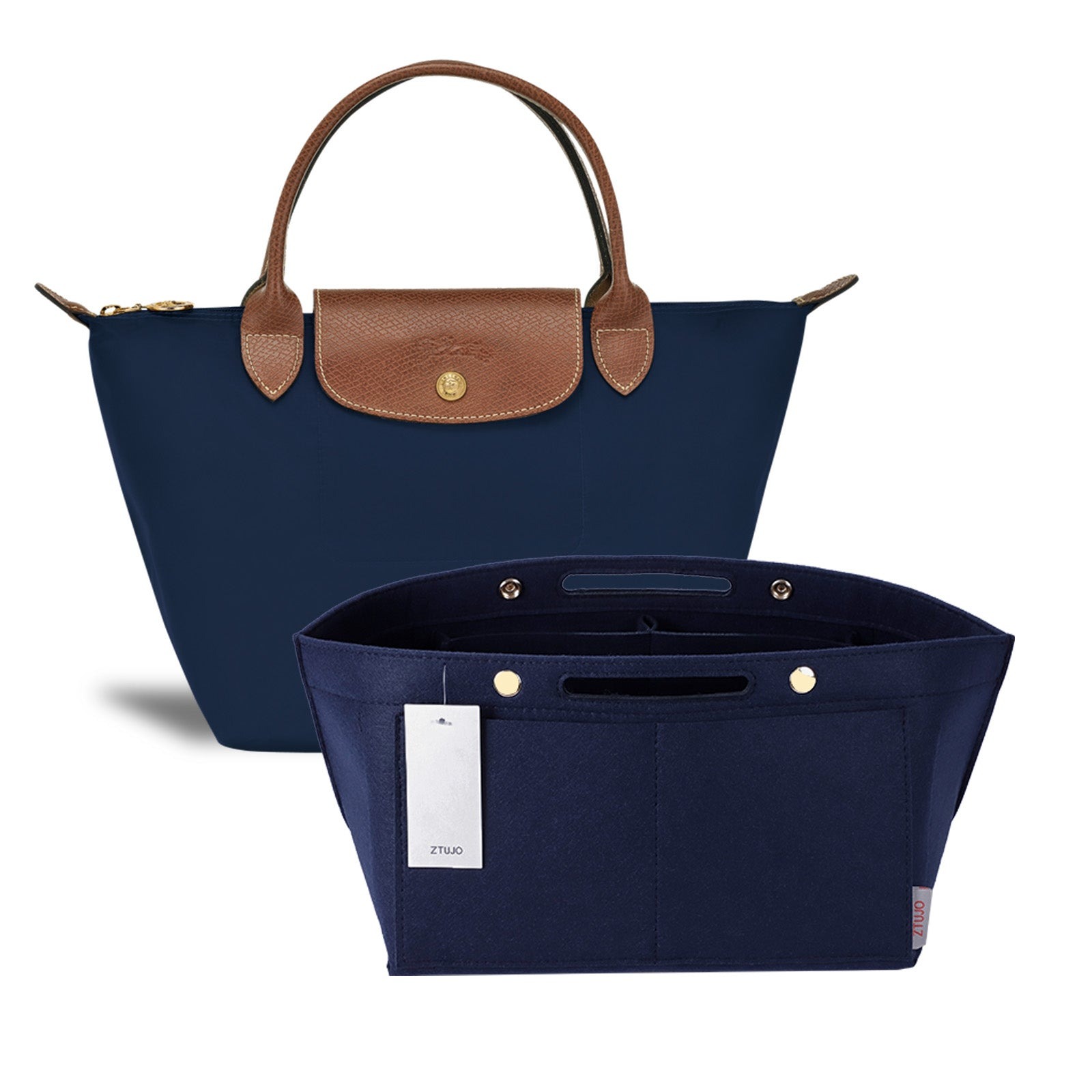 Einsatz für Handtaschen-Organizer für Longchamp Le Pliage – Passend für Top Handle S/M & Schultertasche S/L
