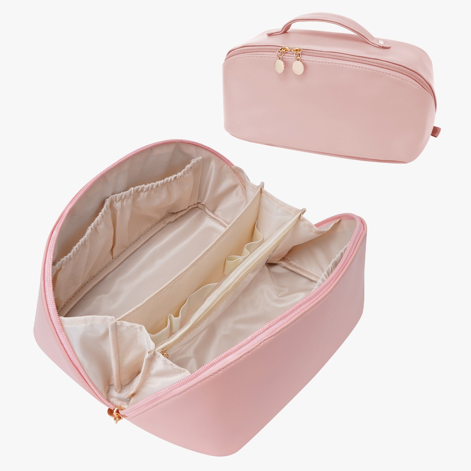 Große Kapazität, wasserdichte Kosmetiktasche aus PU-Leder für Damen – Make-up-Organizer mit Trennwand und Tragegriff product image 37