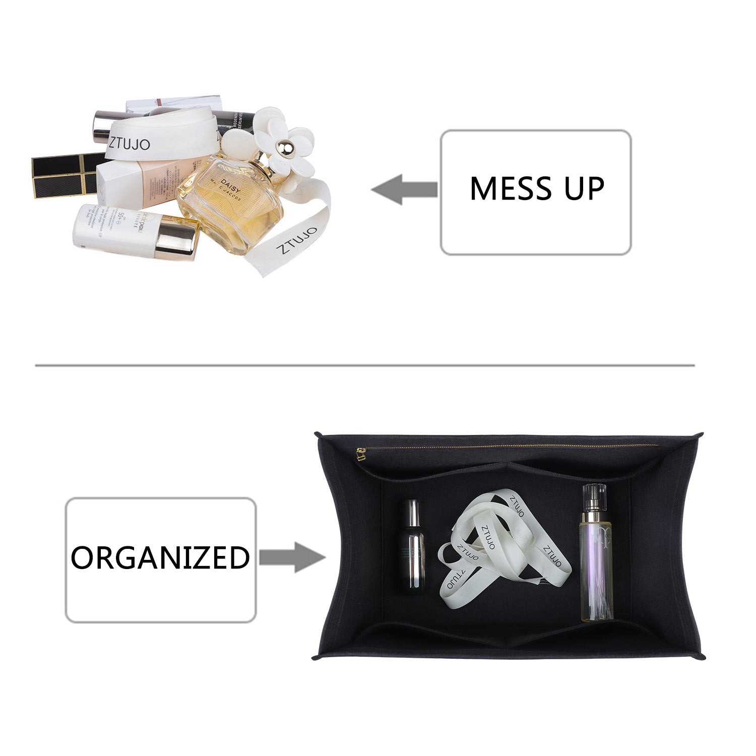 Premium Handtaschen-Organizer für Hermes HAC 40 – 5-tascheiger Filz-Einsatz product image 4
