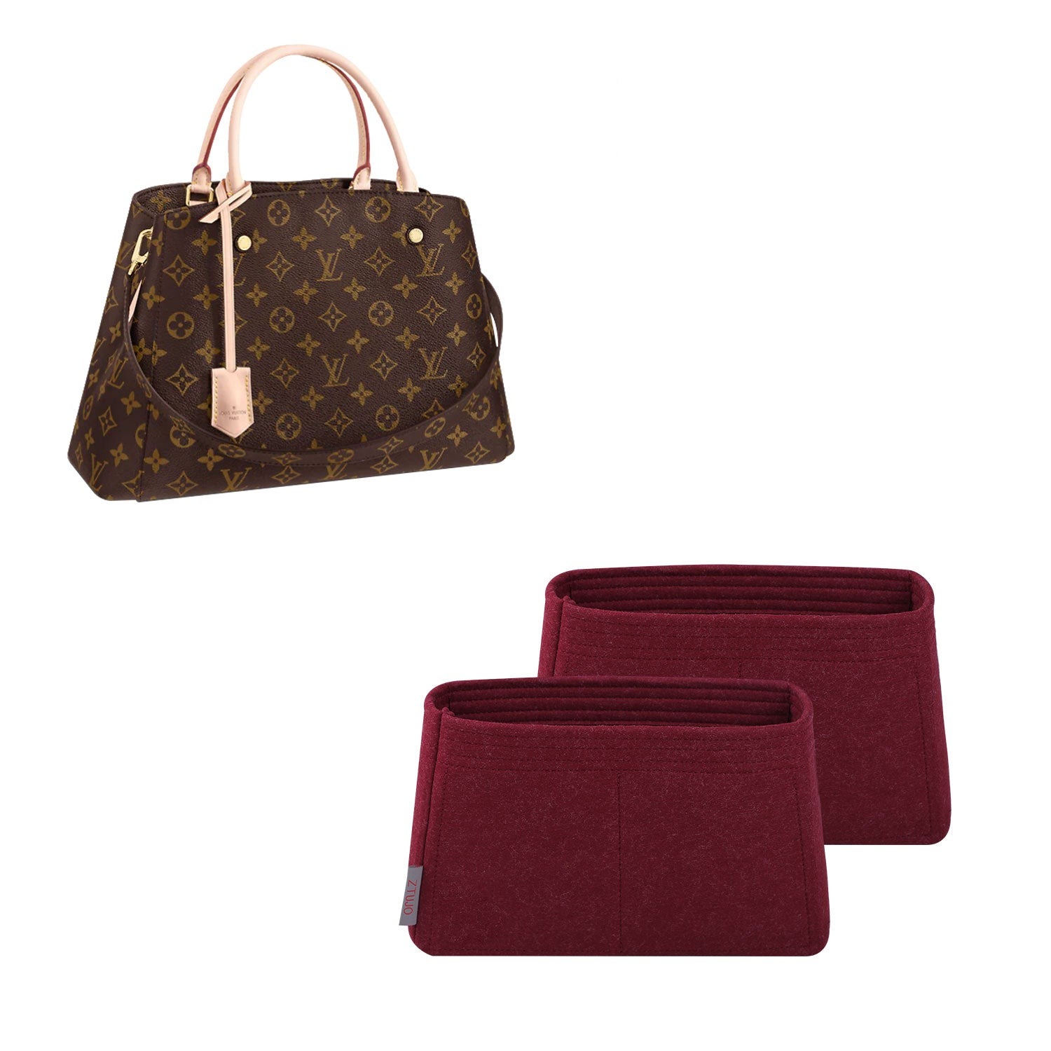 Premium Handtaschen-Organizer für LV Montaigne BB / MM – Filzeinlage mit 5 Taschen